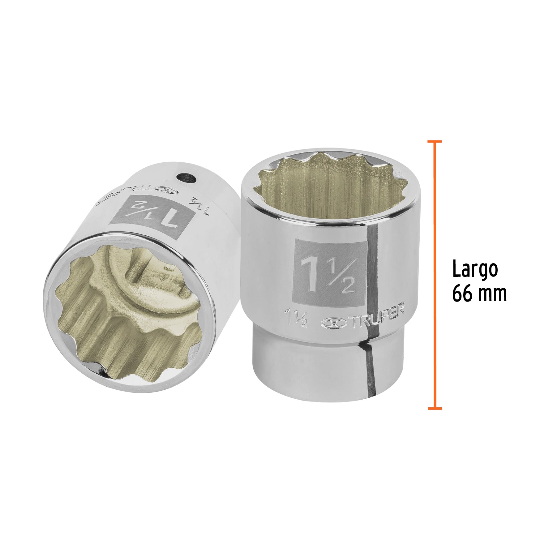 Dado de 1-1/2", 12 puntas, cuadro 3/4", TRUPER