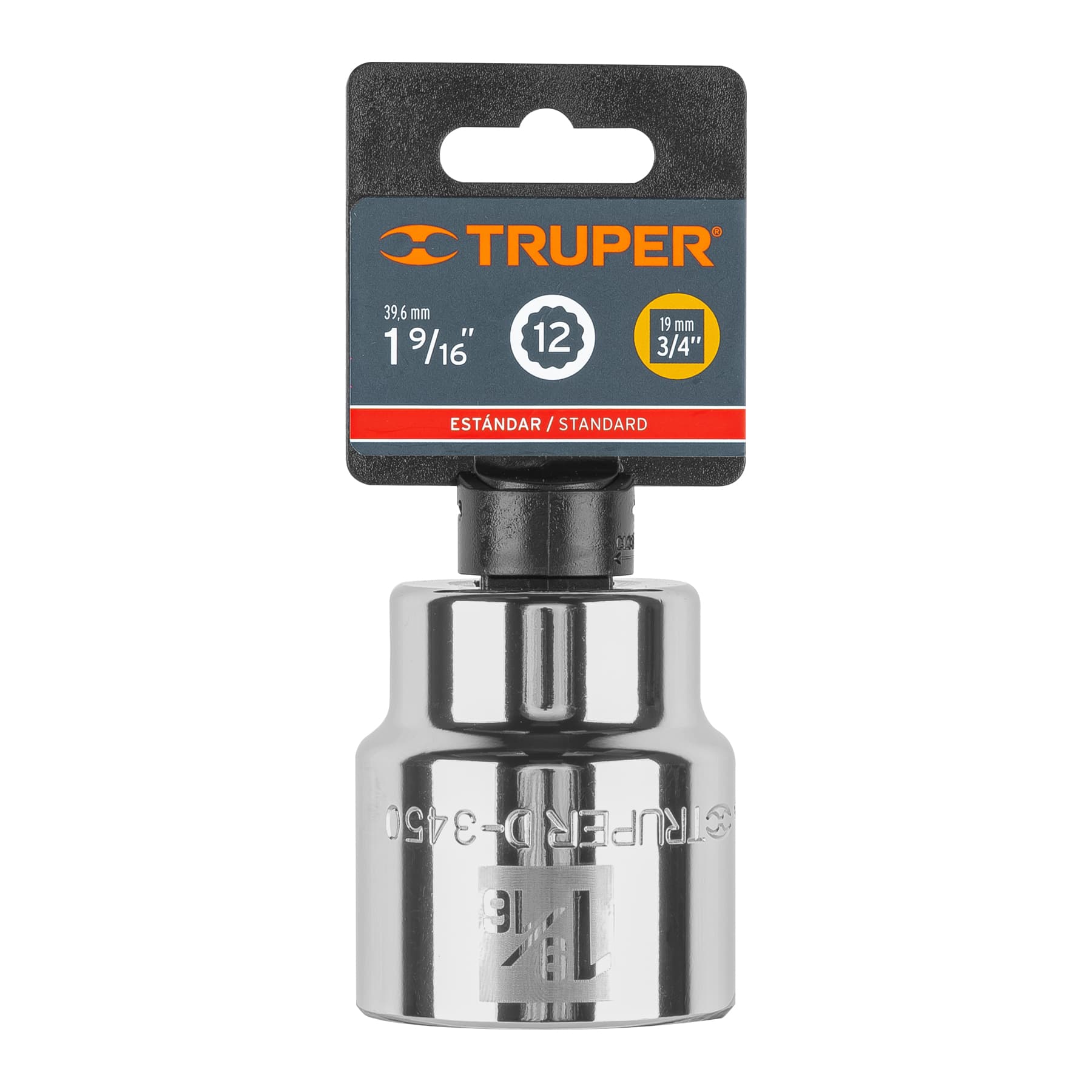 Dado de 1-9/16", 12 puntas, cuadro 3/4", TRUPER