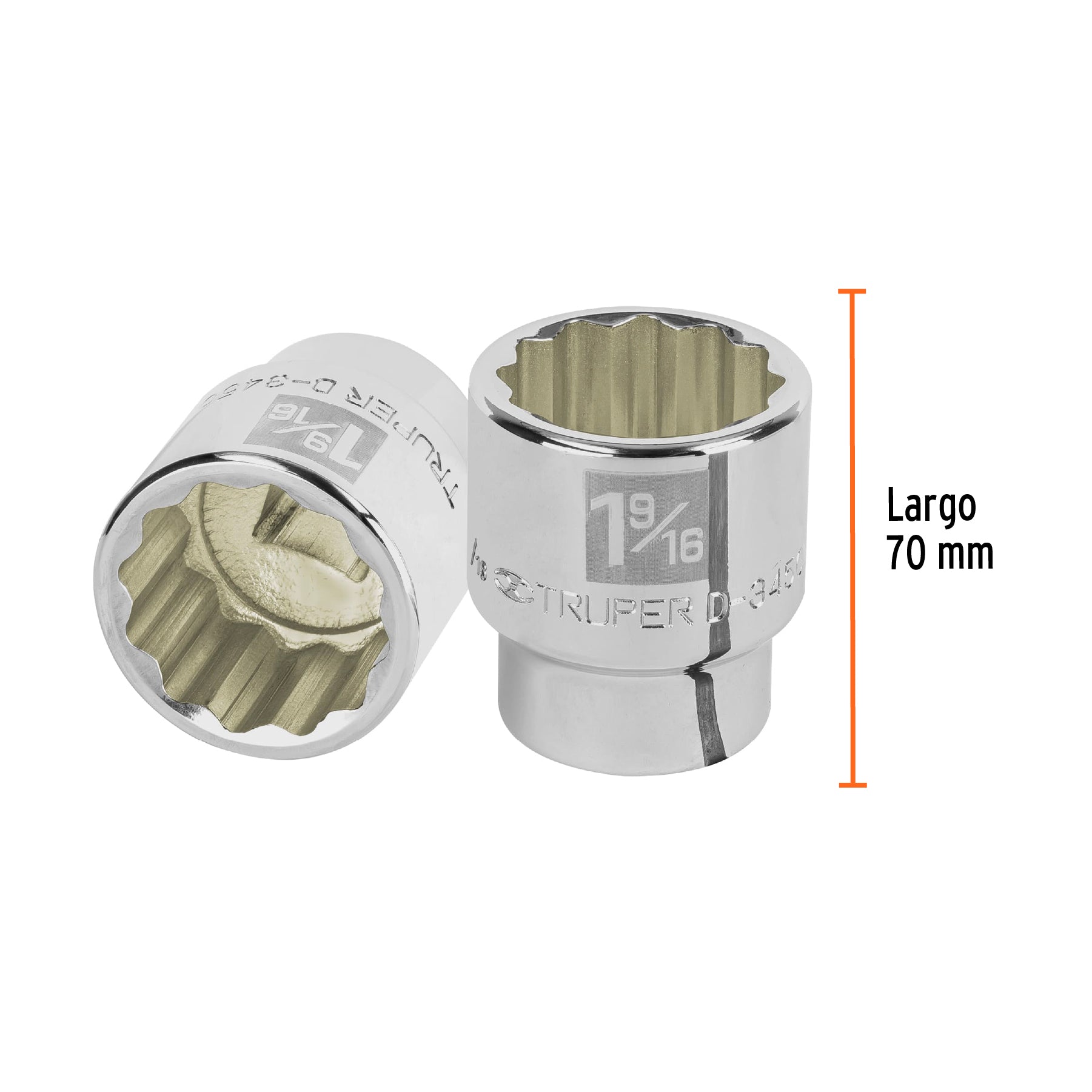 Dado de 1-9/16", 12 puntas, cuadro 3/4", TRUPER