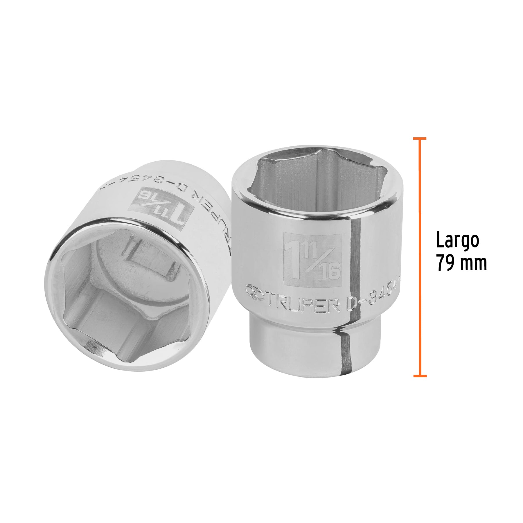 Dado de 1-11/16", 6 puntas, cuadro 3/4", TRUPER