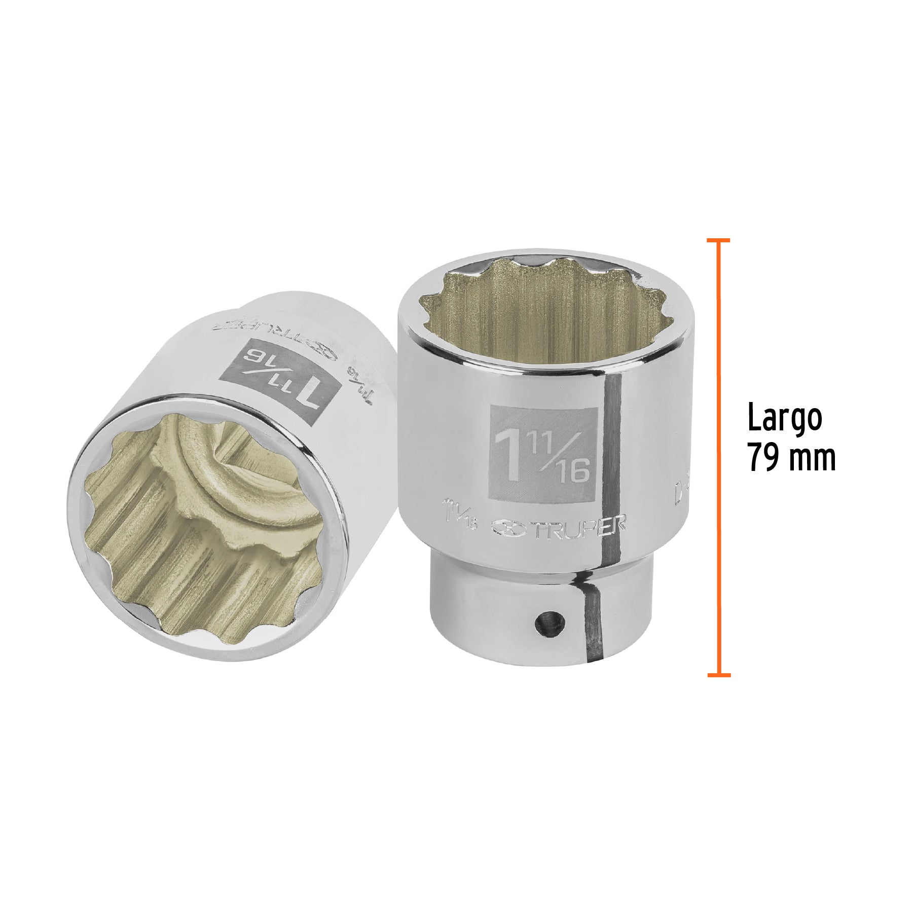 Dado de 1-11/16", 12 puntas, cuadro 3/4", TRUPER