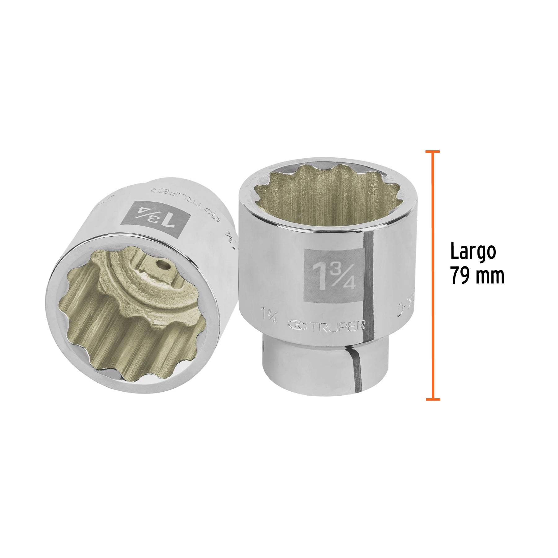 Dado de 1-3/4", 12 puntas, cuadro 3/4", TRUPER