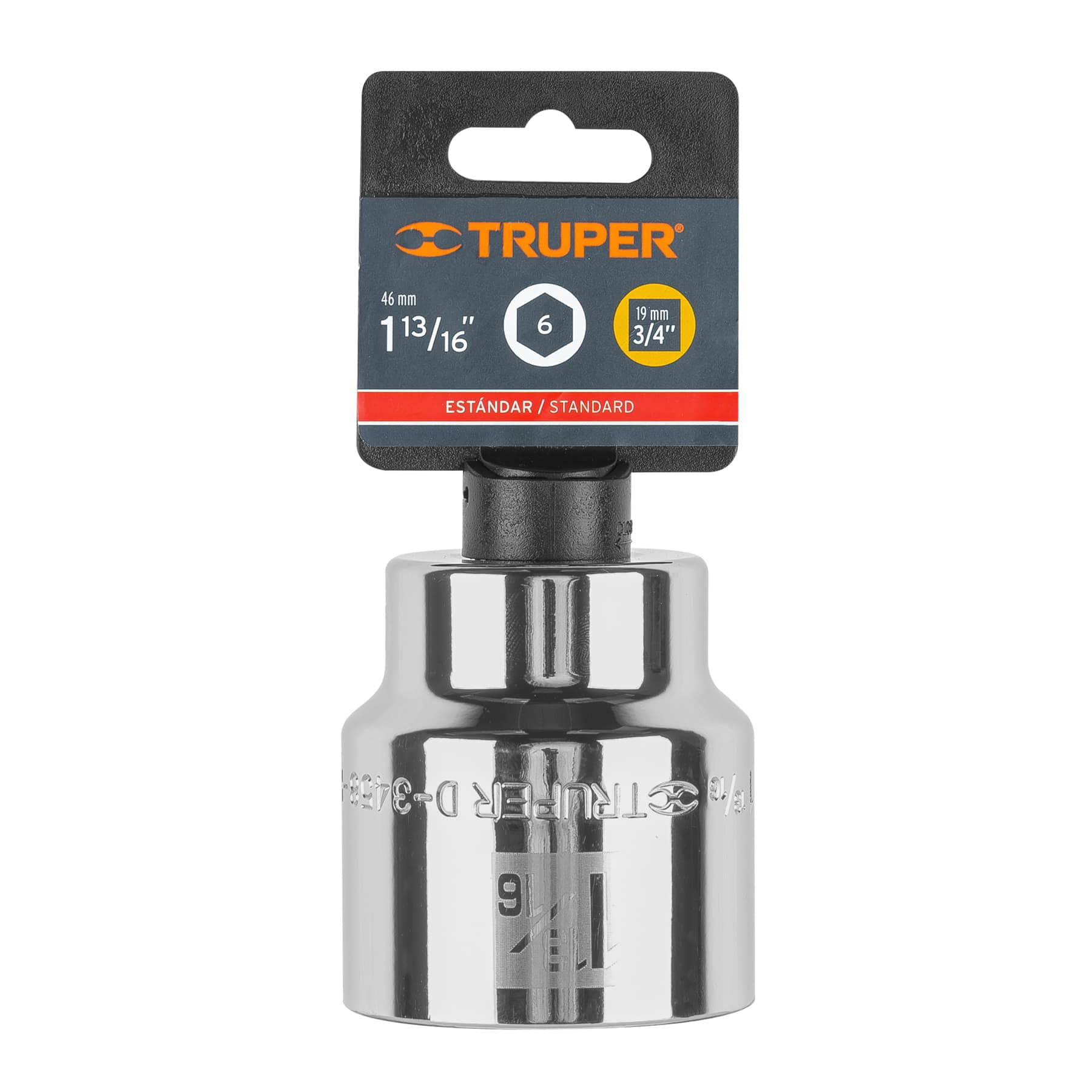 Dado de 1-13/16", 6 puntas, cuadro 3/4", TRUPER