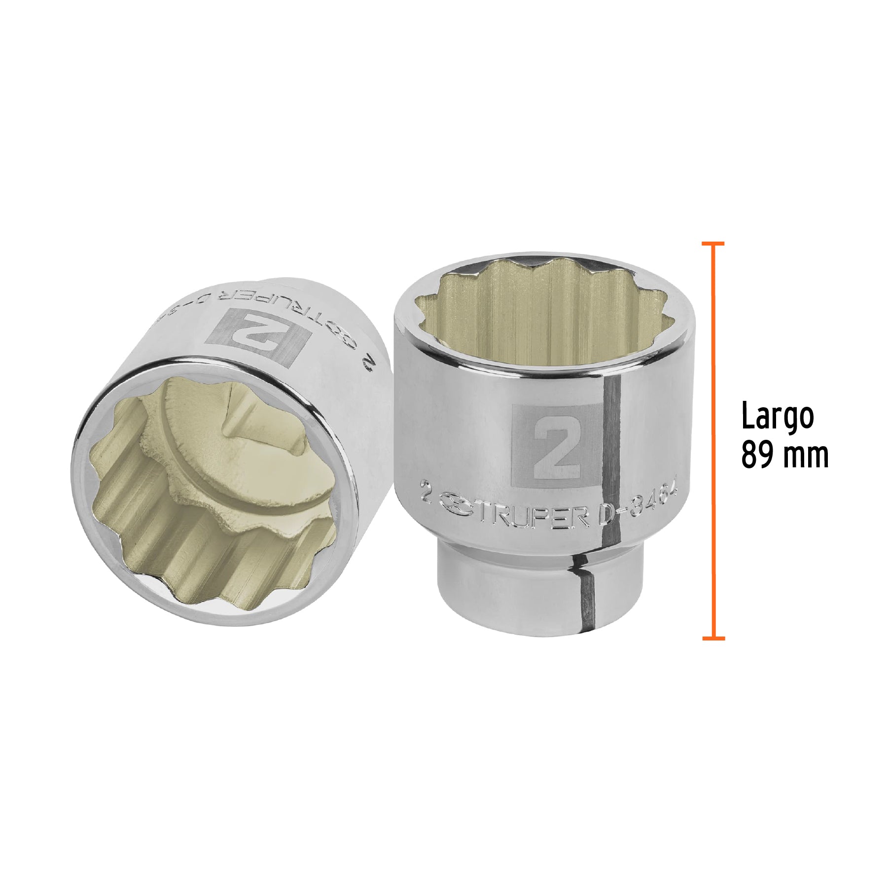 Dado de 2", 12 puntas, cuadro 3/4", TRUPER