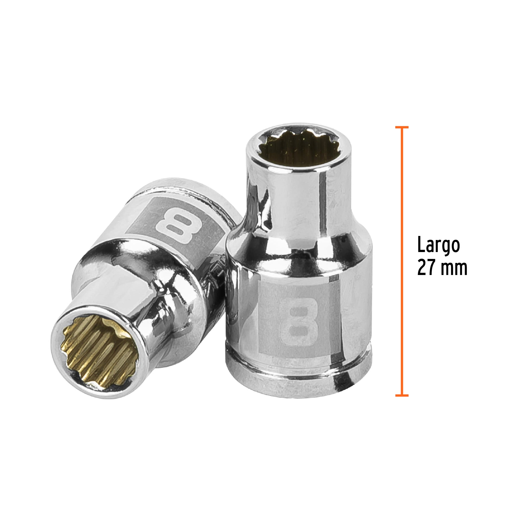 Dado de 8 mm, 12 puntas, cuadro 3/8", TRUPER