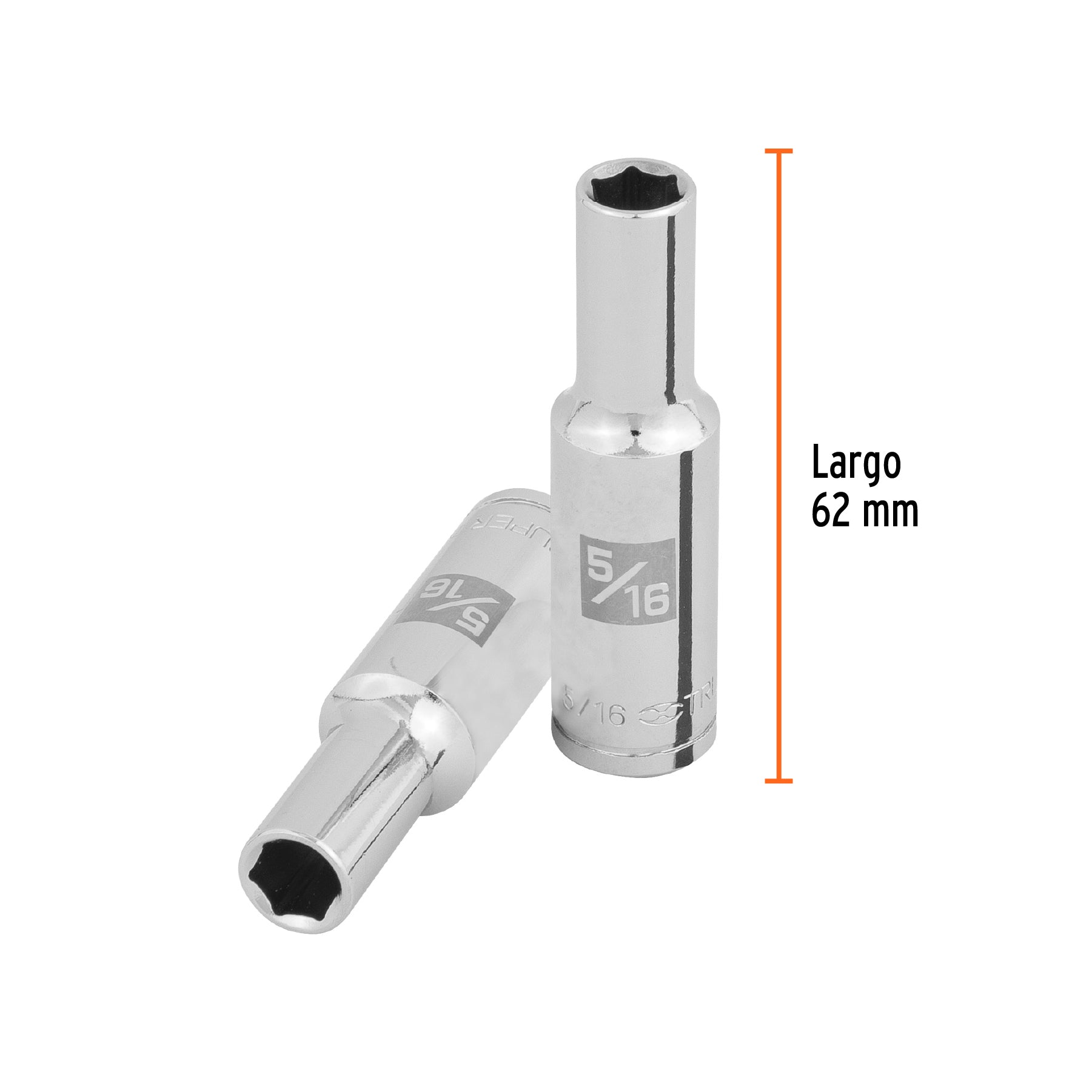 Dado largo de 5/16", 6 puntas, cuadro 3/8", TRUPER