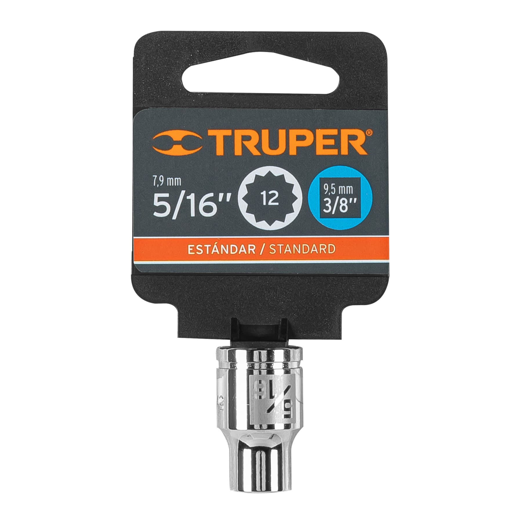 Dado de 5/16", 12 puntas, cuadro 3/8", TRUPER