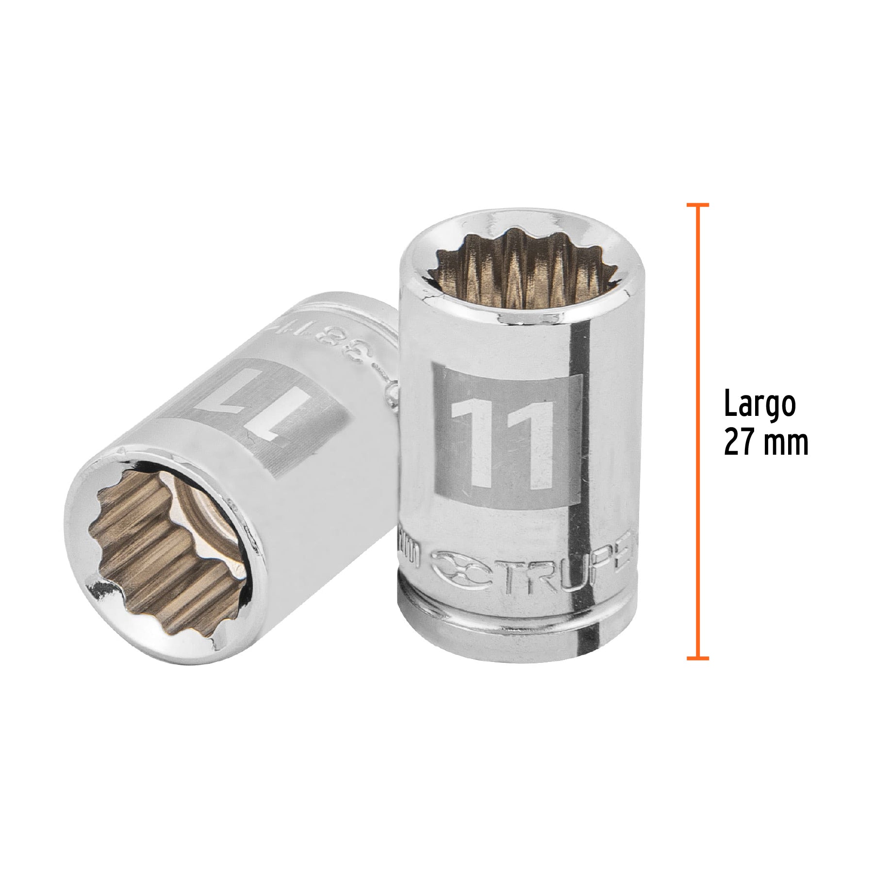 Dado de 11 mm, 12 puntas, cuadro 3/8", TRUPER