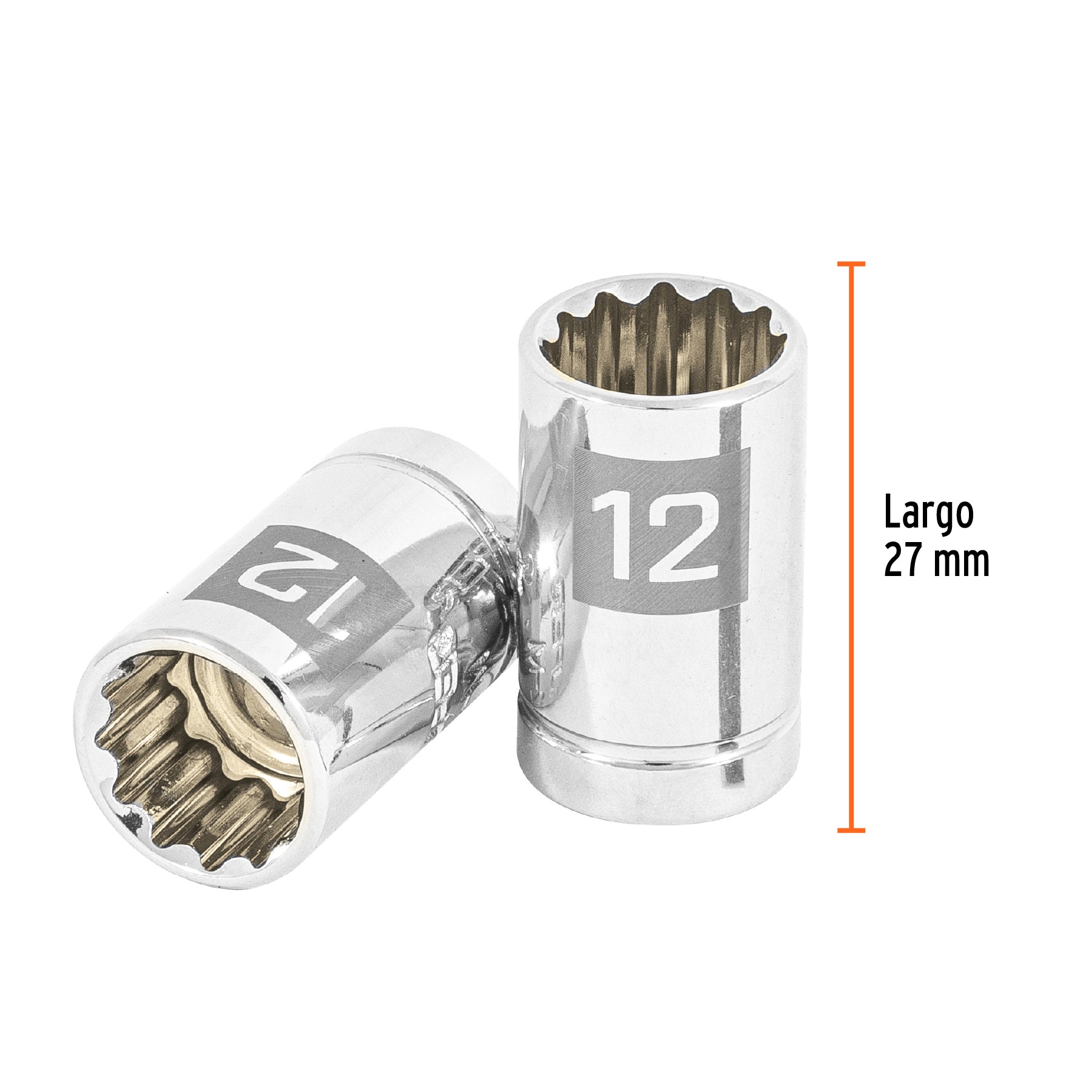 Dado de 12 mm, 12 puntas, cuadro 3/8", TRUPER