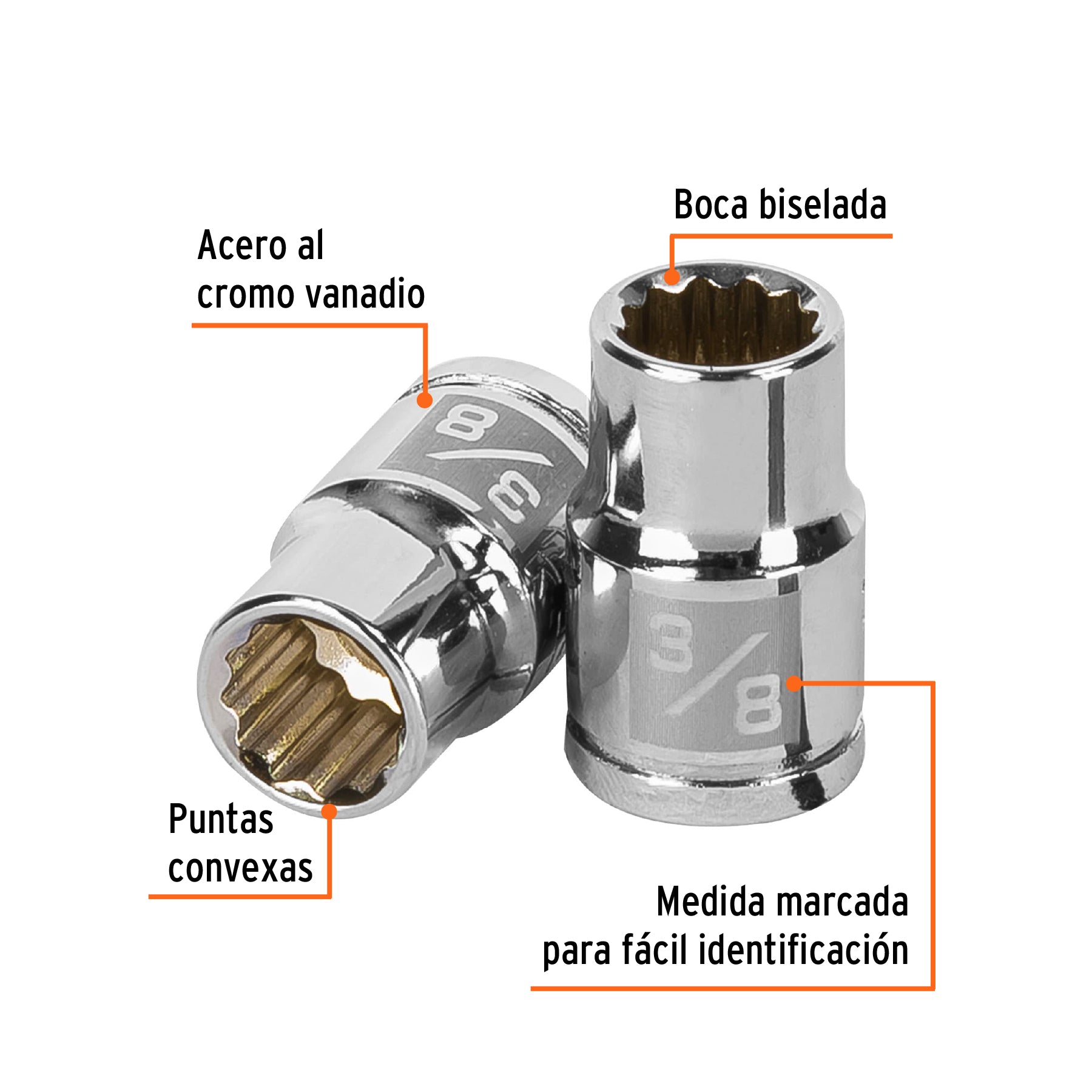 Dado de 3/8", 12 puntas, cuadro 3/8", TRUPER
