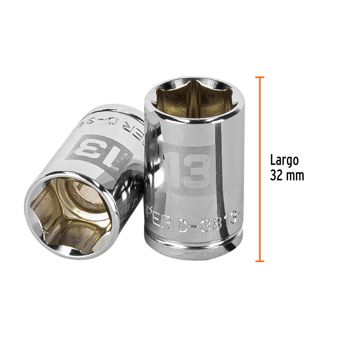 Dado de 13 mm, 6 puntas, cuadro 3/8", TRUPER