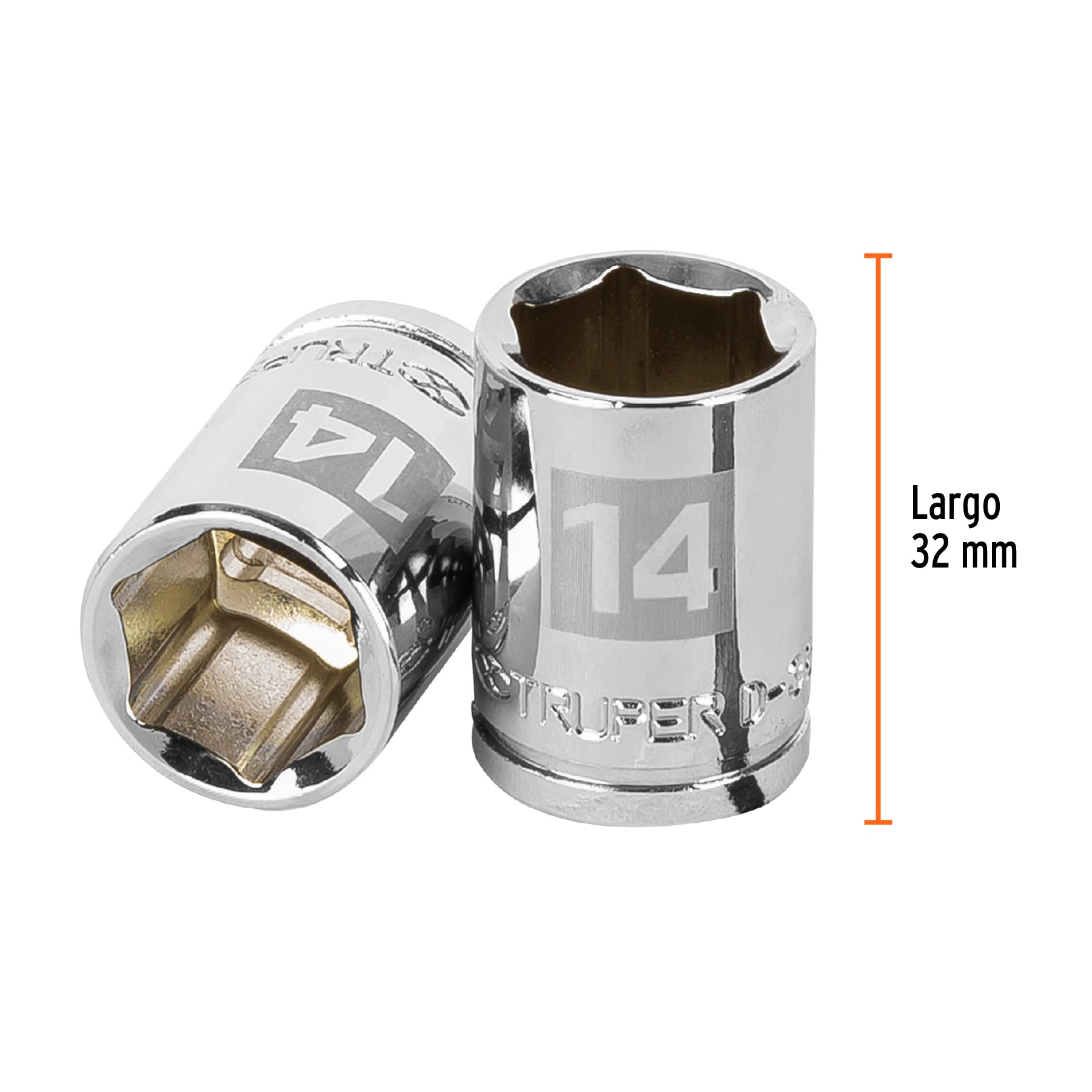 Dado de 14 mm, 6 puntas, cuadro 3/8", TRUPER