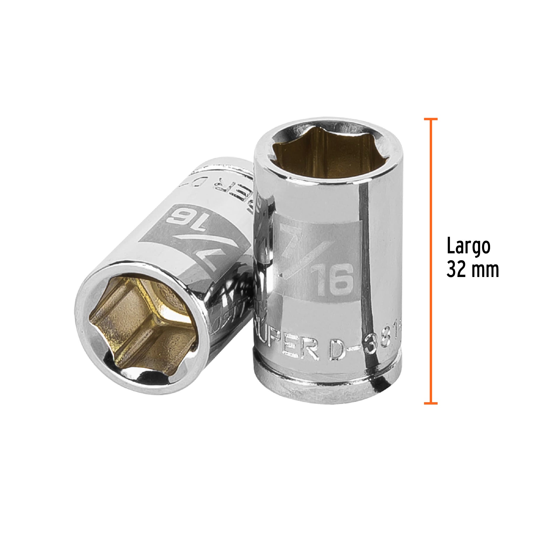 Dado de 7/16", 6 puntas, cuadro 3/8", TRUPER
