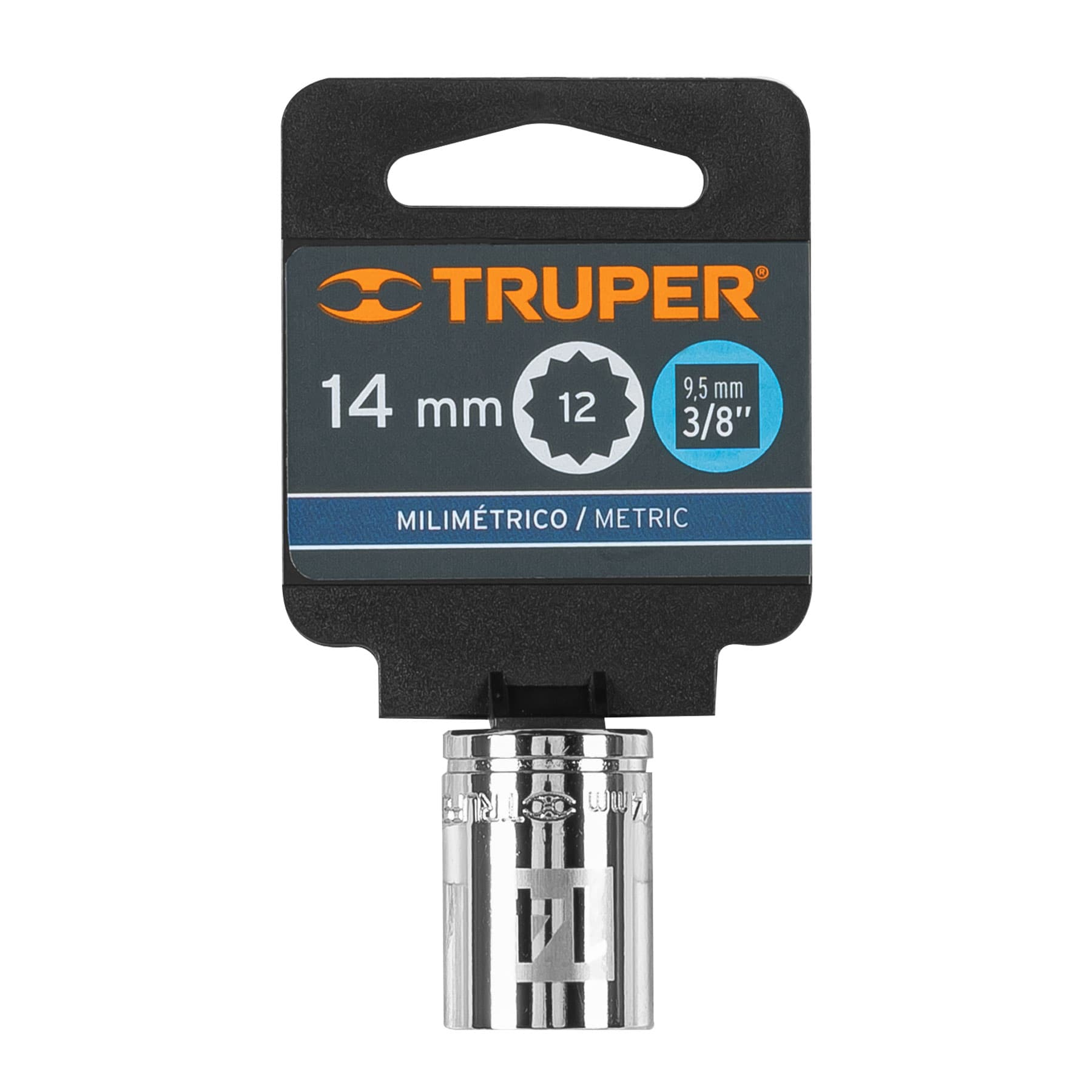 Dado de 14 mm, 12 puntas, cuadro 3/8", TRUPER