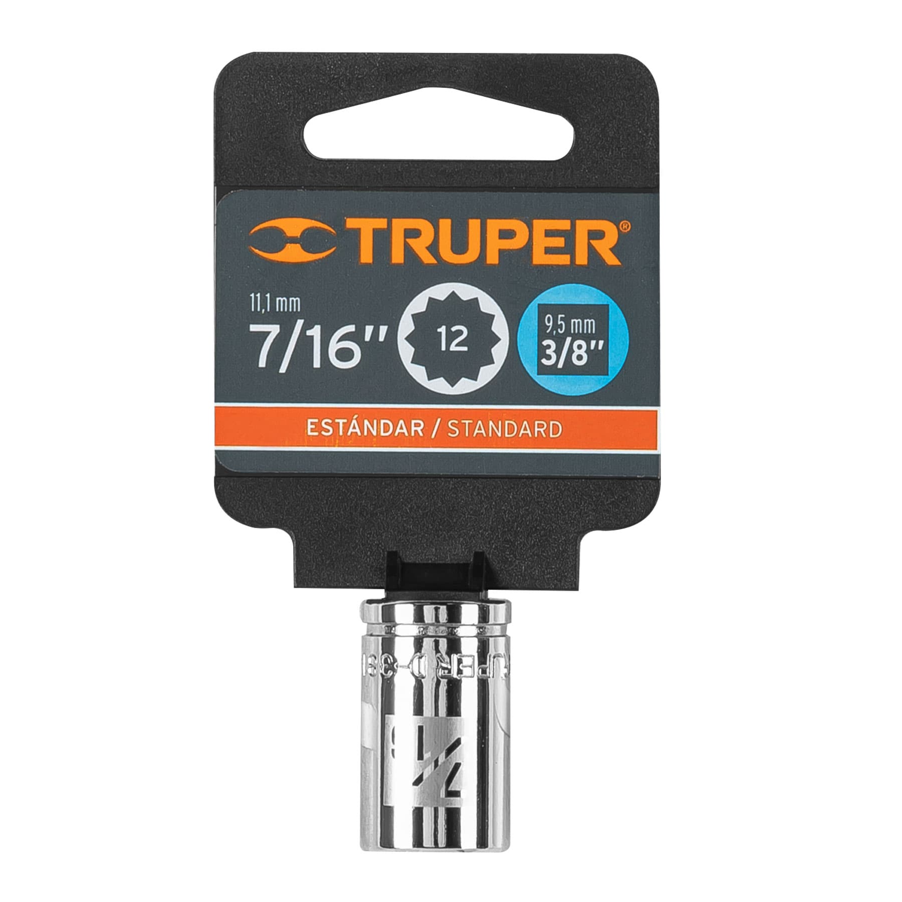 Dado de 7/16", 12 puntas, cuadro 3/8", TRUPER