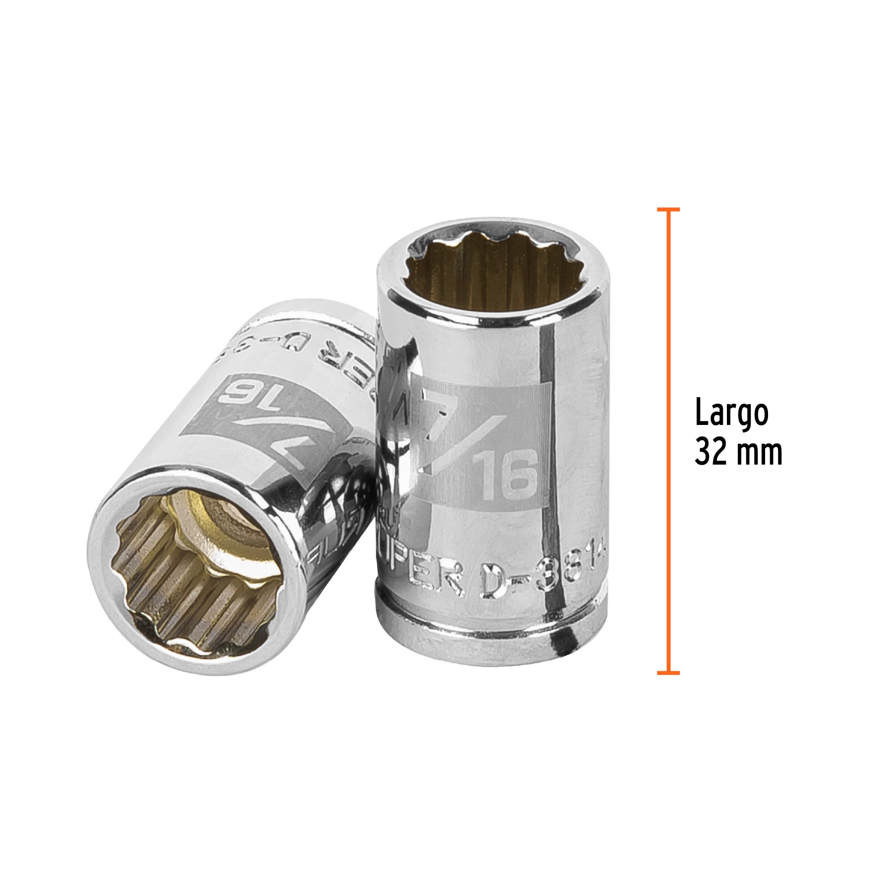 Dado de 7/16", 12 puntas, cuadro 3/8", TRUPER