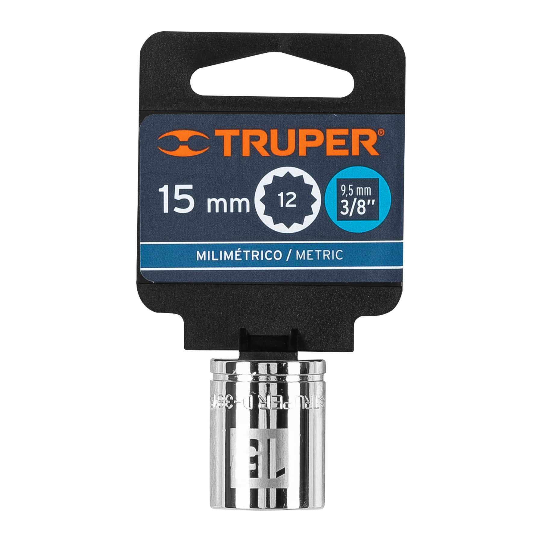 Dado de 15 mm, 12 puntas, cuadro 3/8", TRUPER