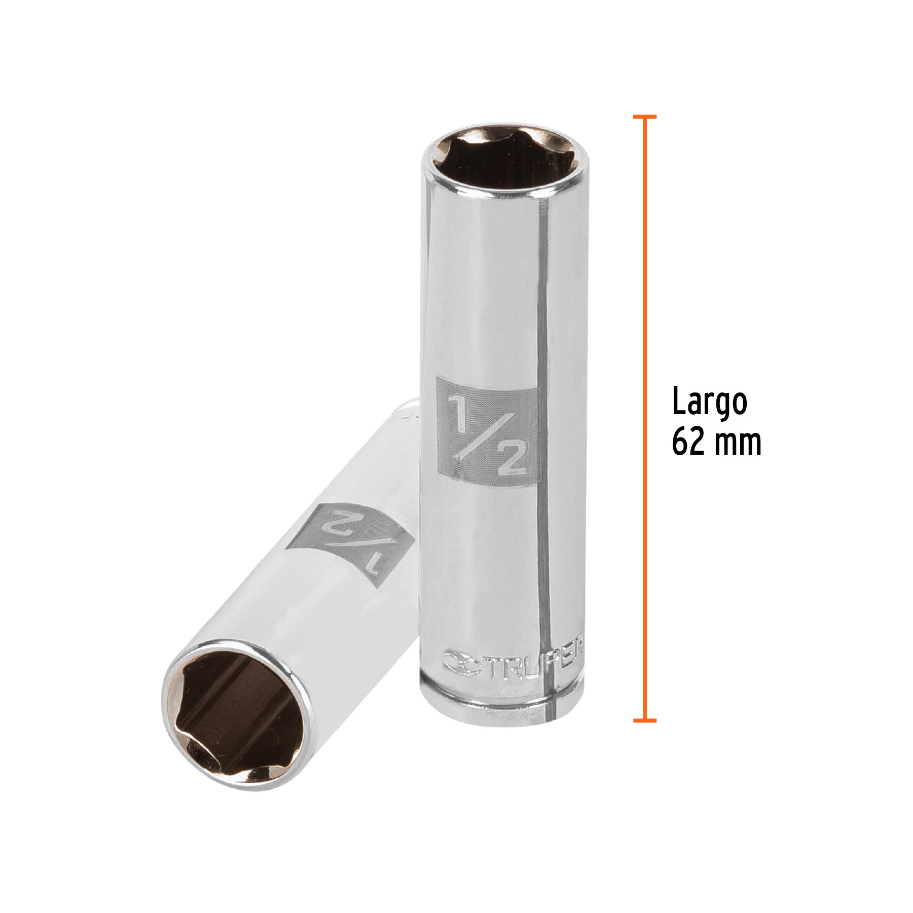Dado largo de 1/2", 6 puntas, cuadro 3/8", TRUPER