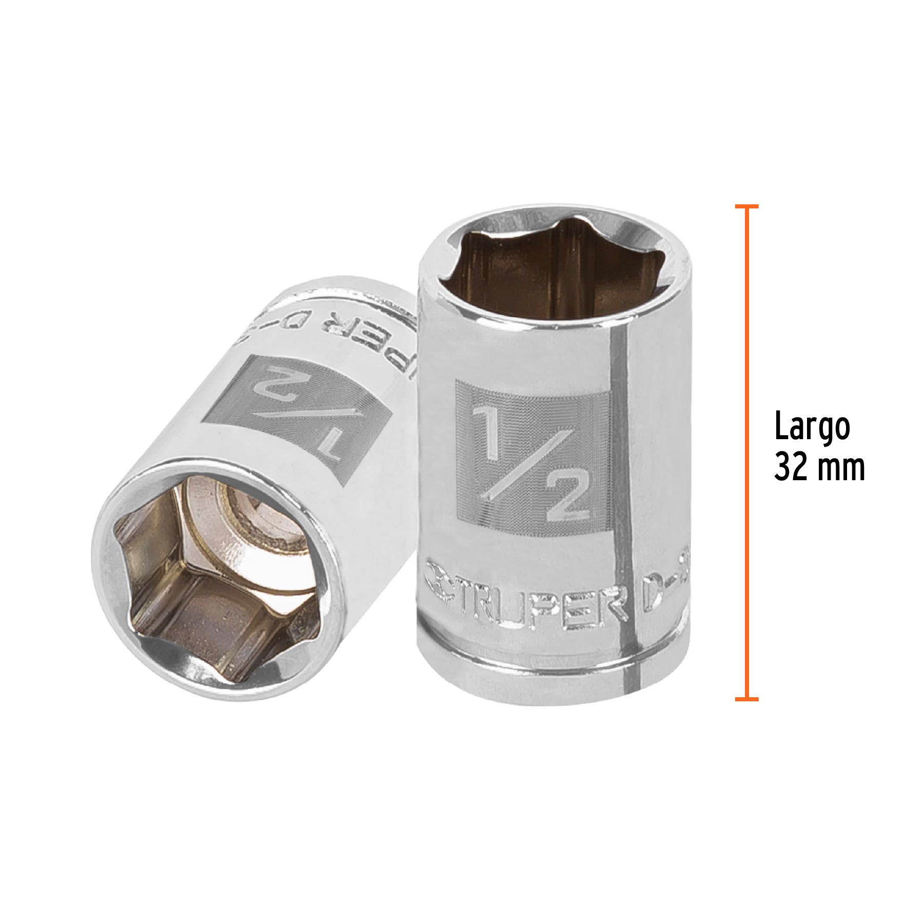 Dado de 1/2", 6 puntas, cuadro 3/8", TRUPER