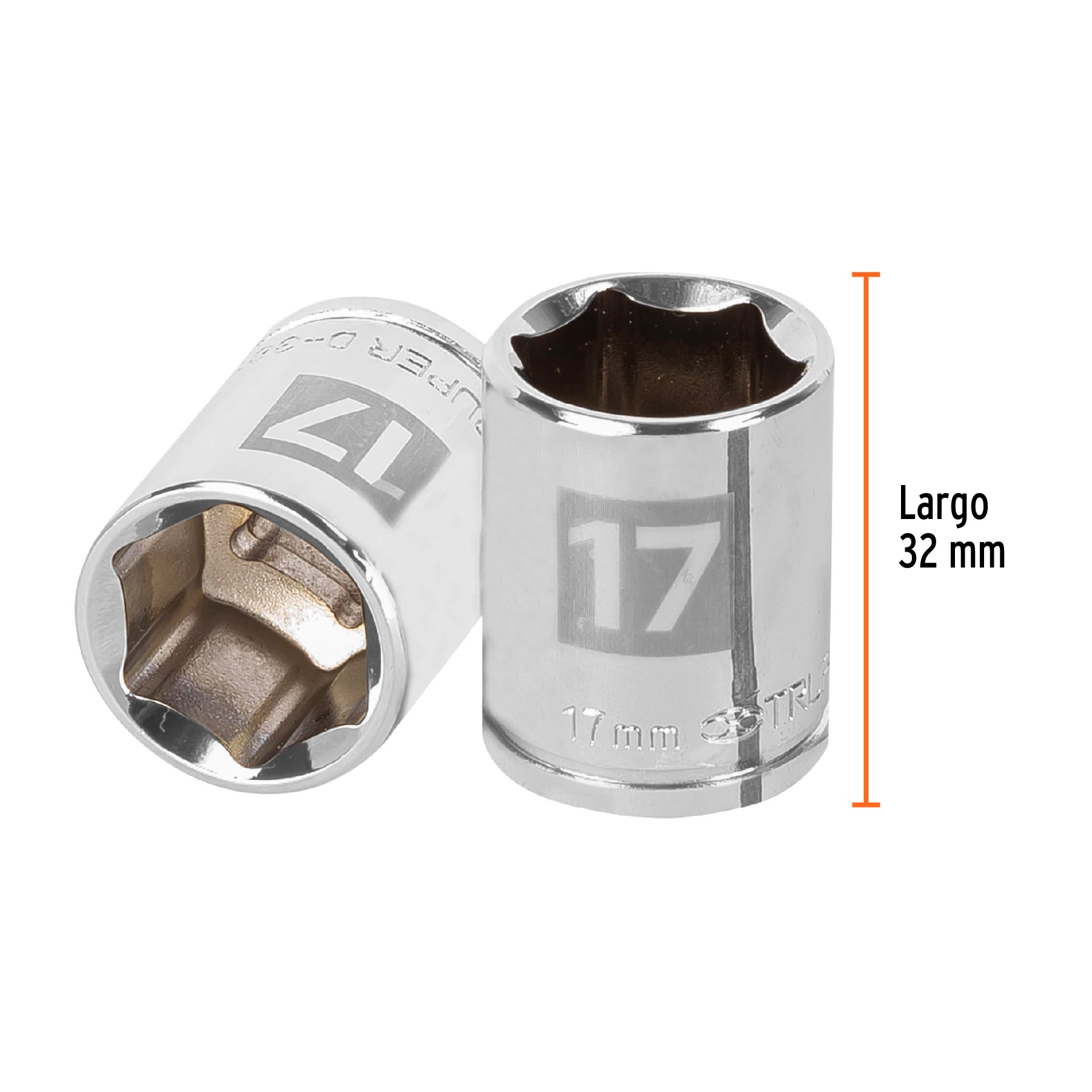 Dado de 17 mm, 6 puntas, cuadro 3/8", TRUPER