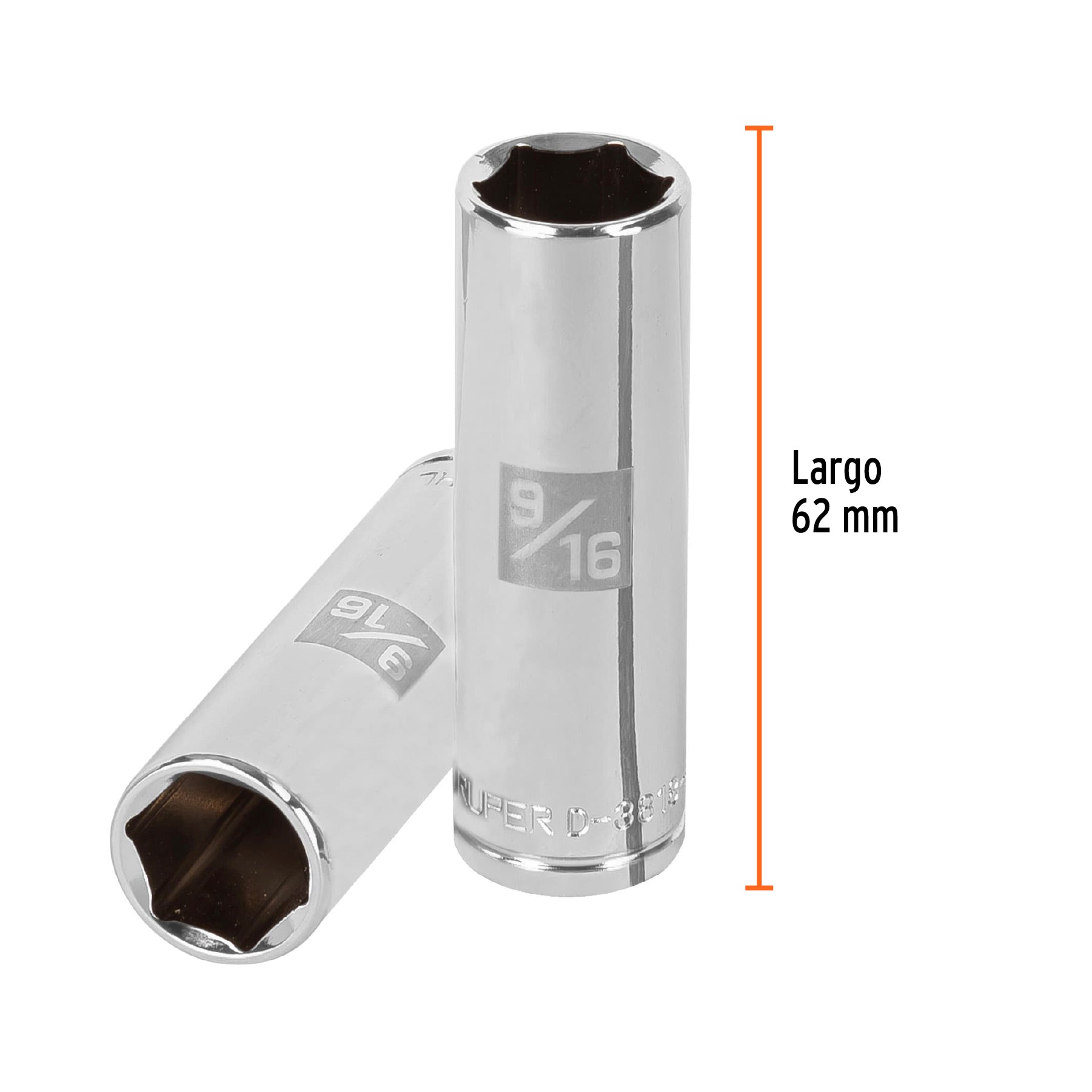 Dado largo de 9/16", 6 puntas, cuadro 3/8", TRUPER