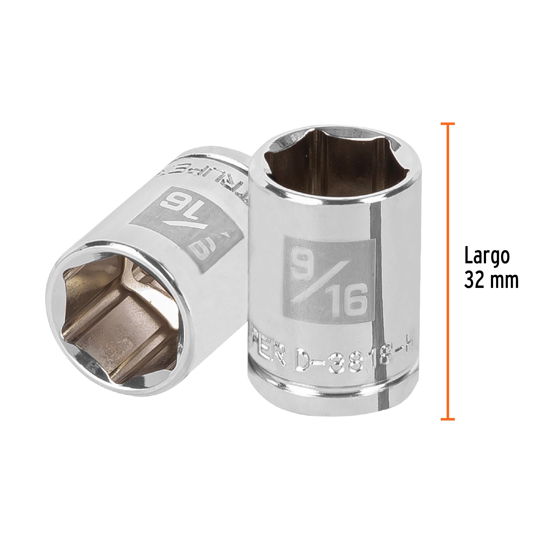 Dado de 9/16", 6 puntas, cuadro 3/8", TRUPER