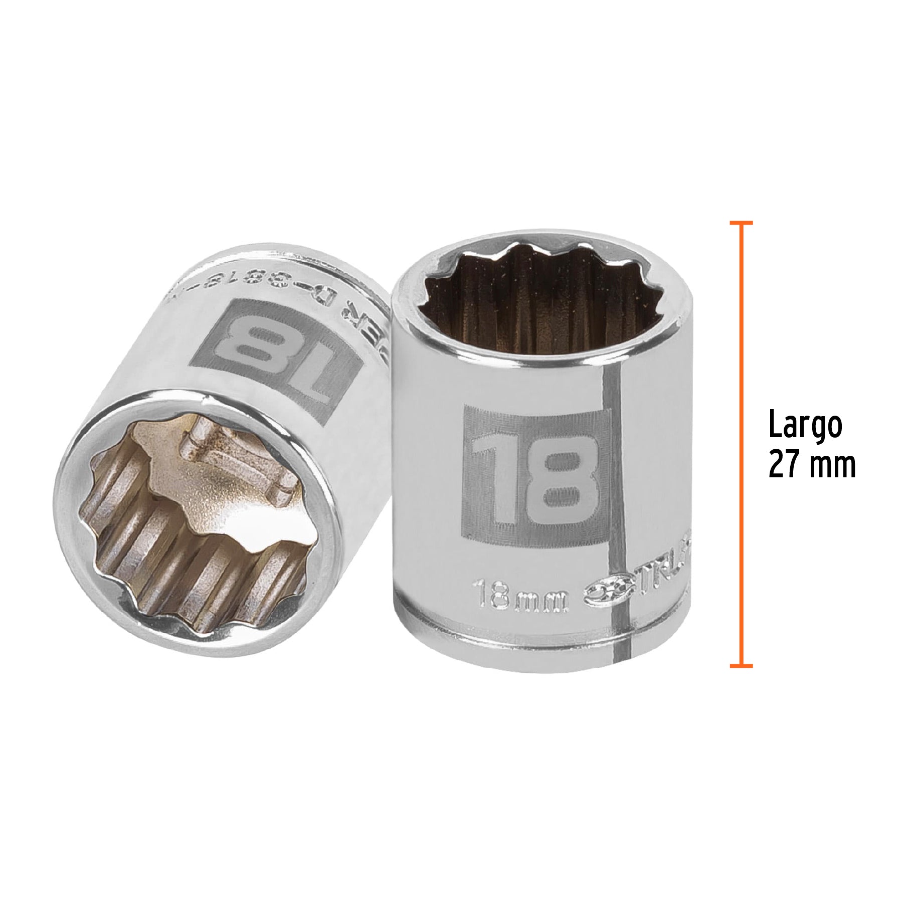 Dado de 18 mm, 12 puntas, cuadro 3/8", TRUPER