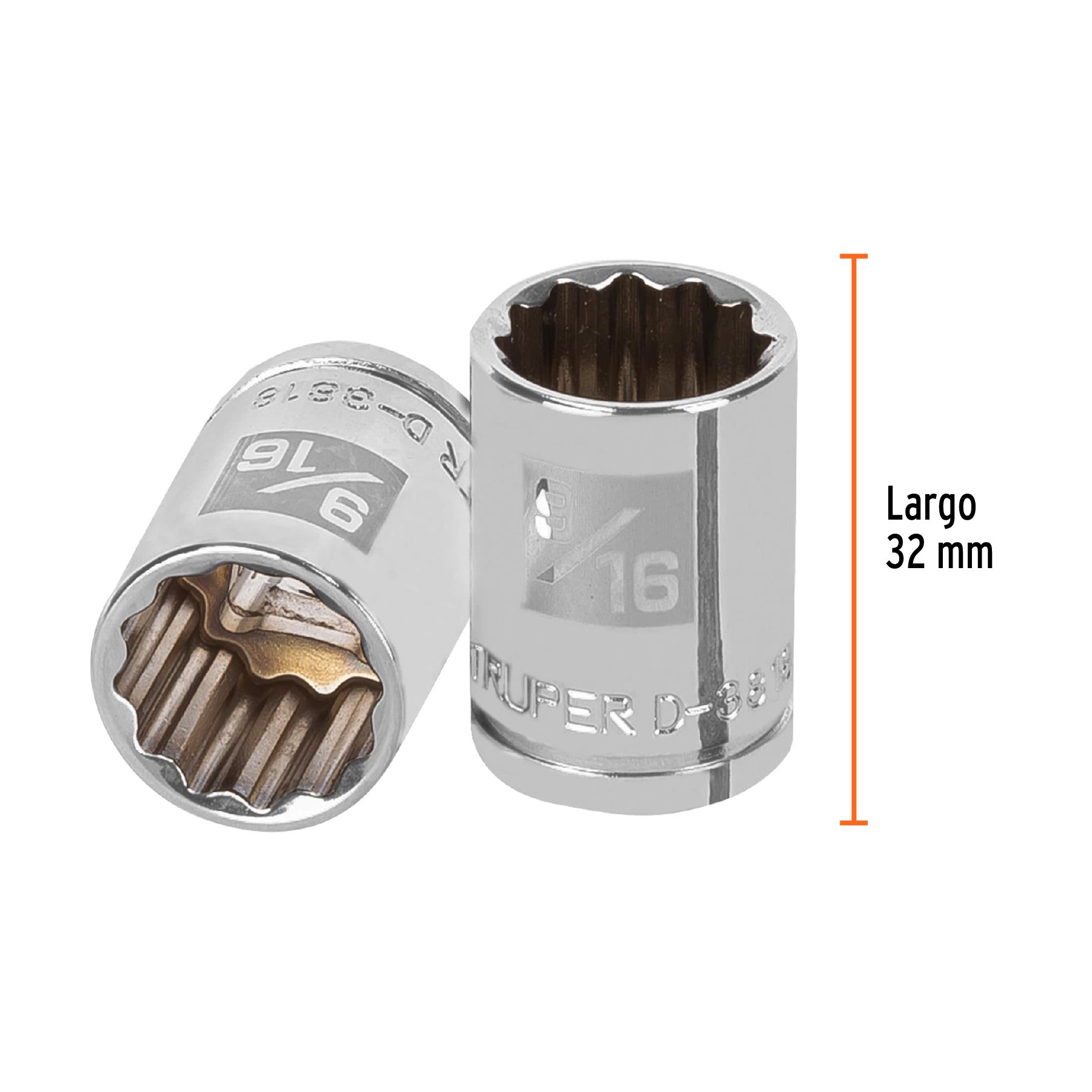 Dado de 9/16", 12 puntas, cuadro 3/8", TRUPER