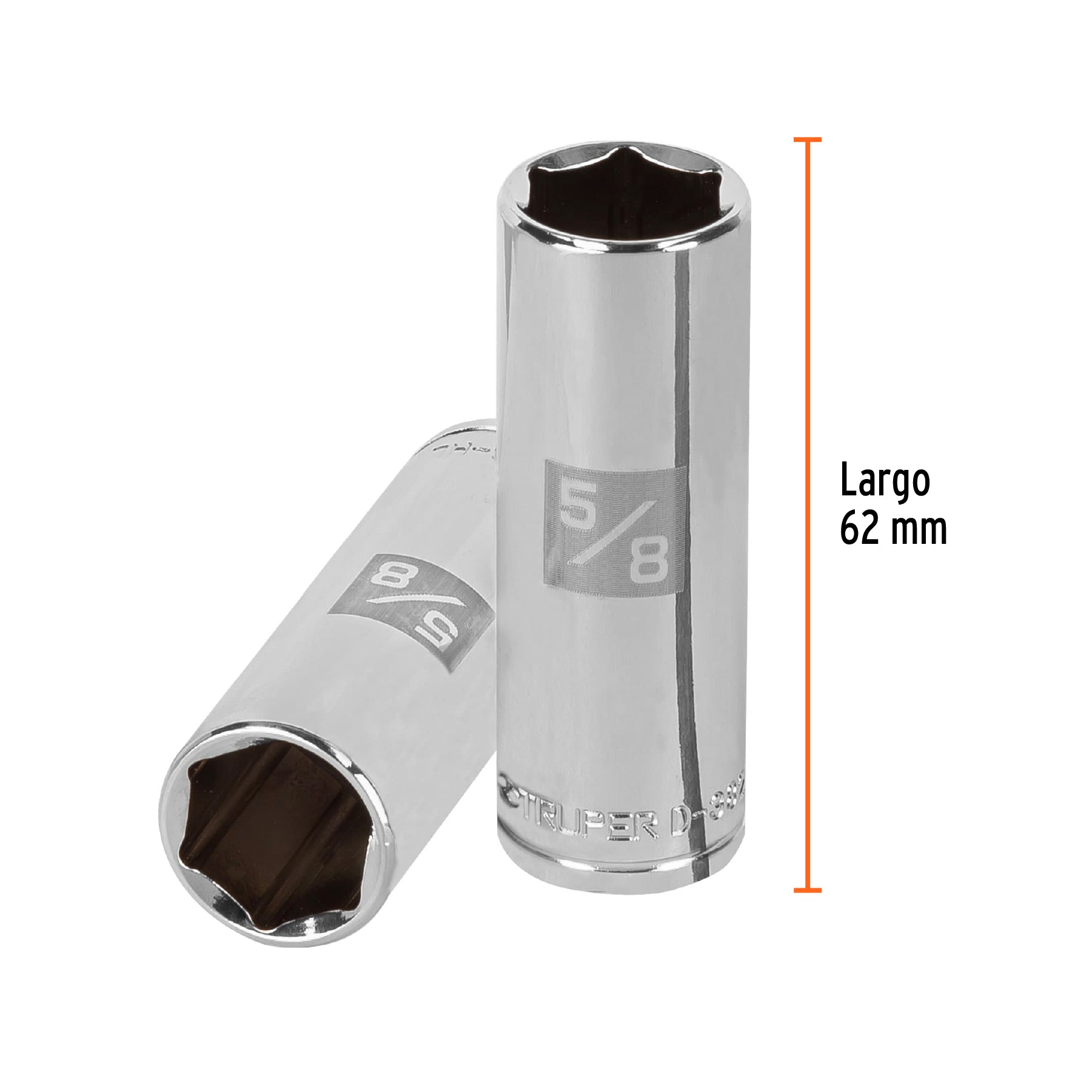 Dado largo de 5/8", 6 puntas, cuadro 3/8", TRUPER