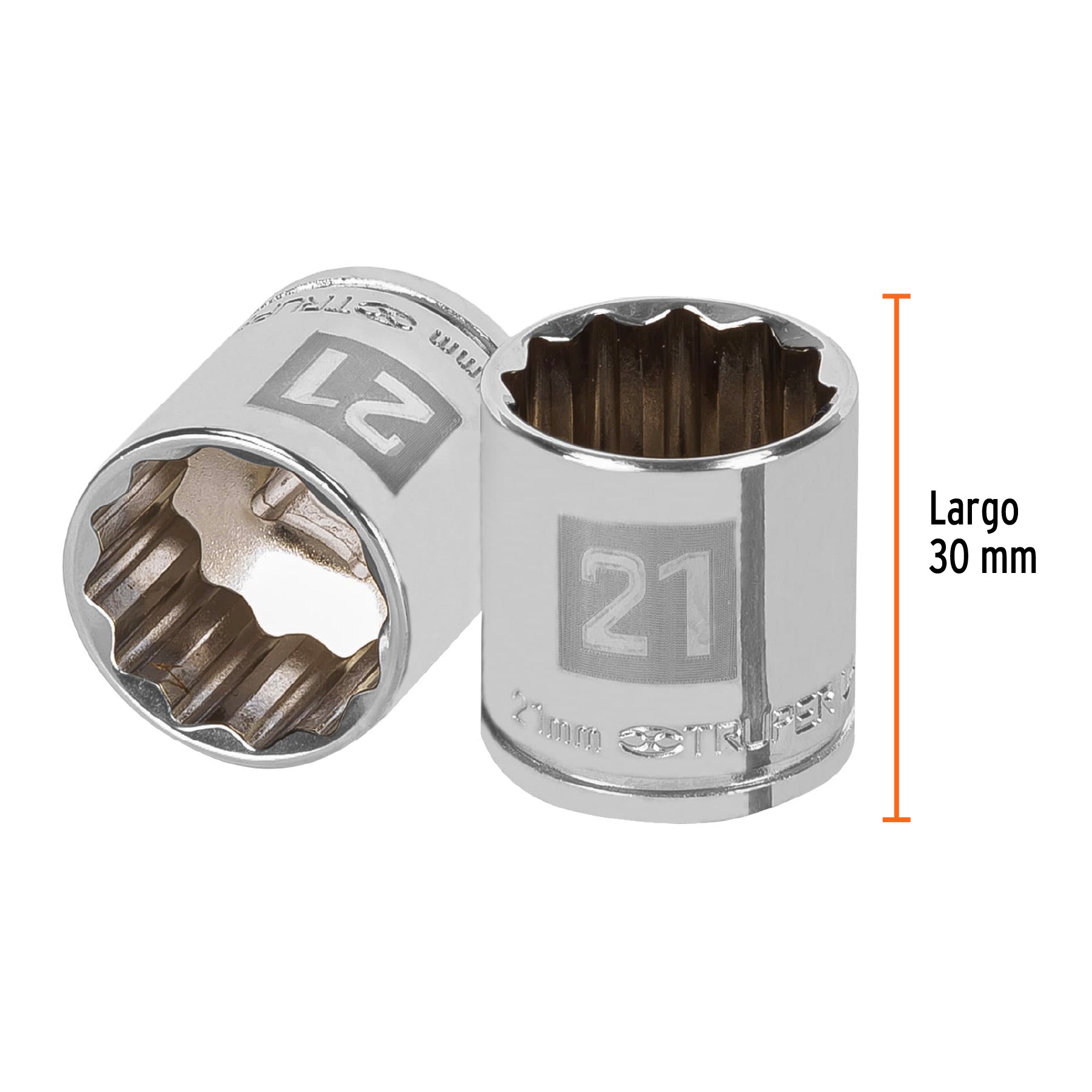 Dado de 21 mm, 12 puntas, cuadro 3/8", TRUPER