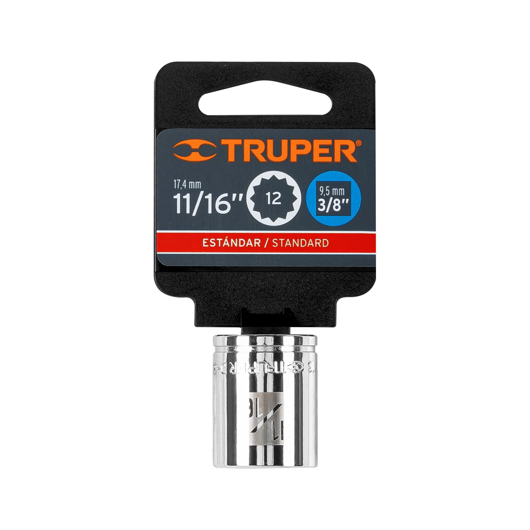 Dado de 11/16", 12 puntas, cuadro 3/8", TRUPER