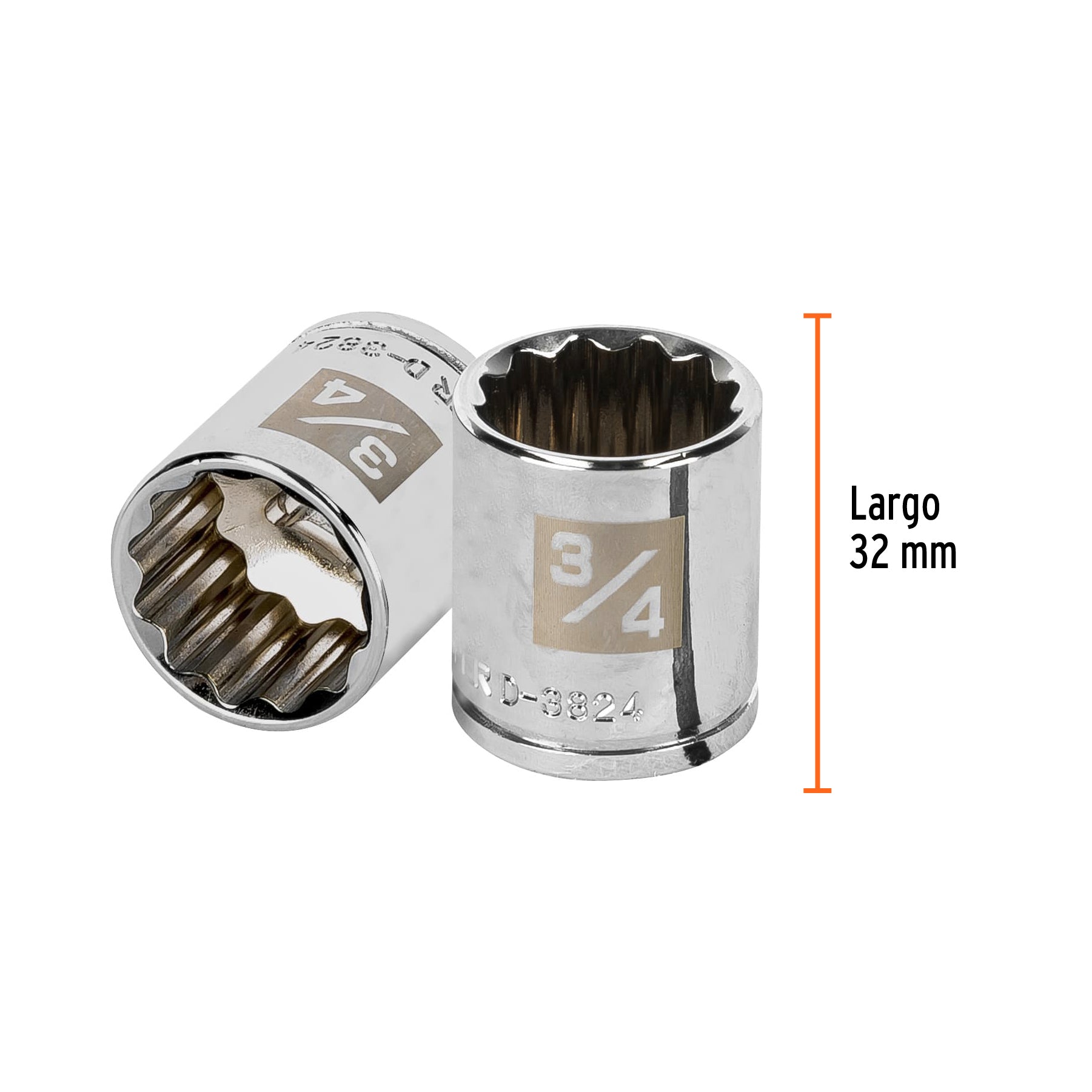 Dado de 3/4", 12 puntas, cuadro 3/8", TRUPER