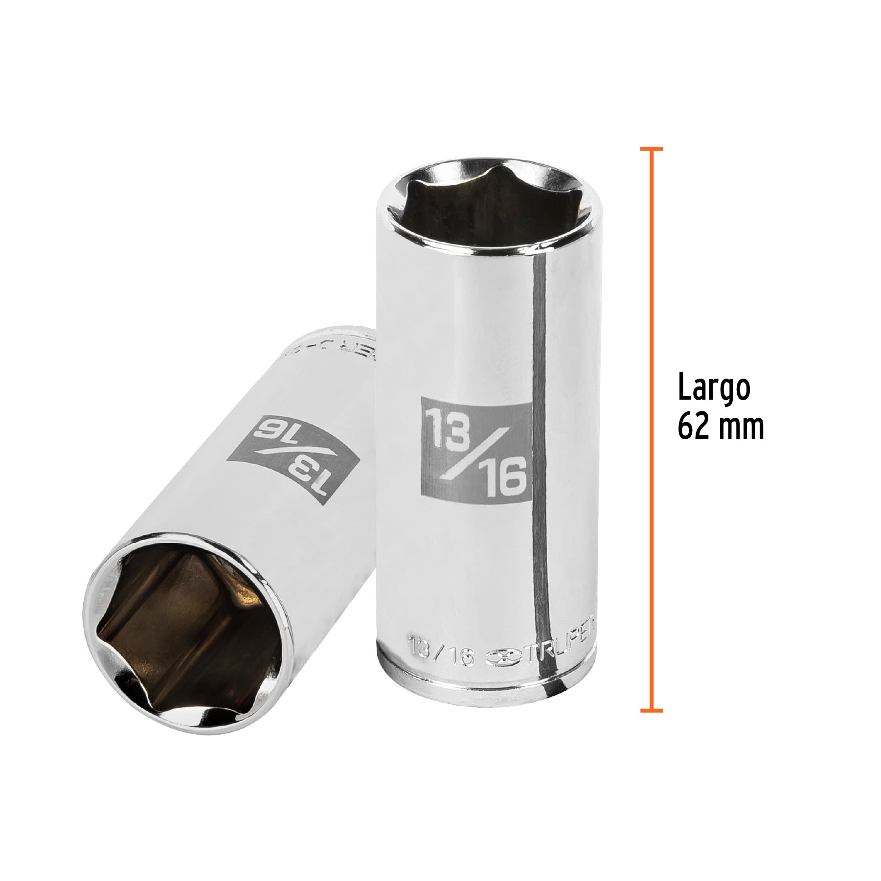 Dado largo de 13/16", 6 puntas, cuadro 3/8", TRUPER