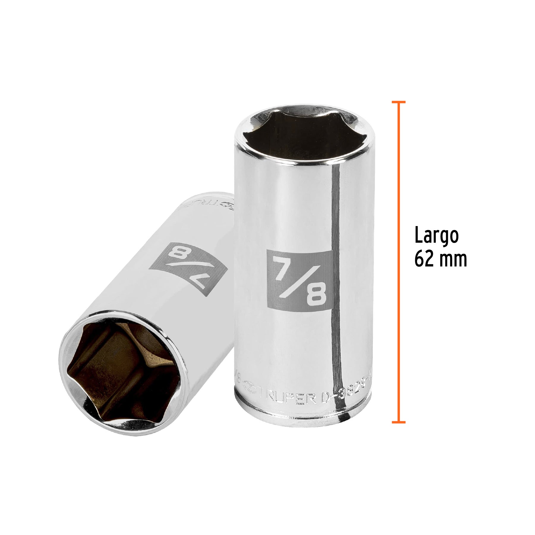 Dado largo de 7/8", 6 puntas, cuadro 3/8", TRUPER