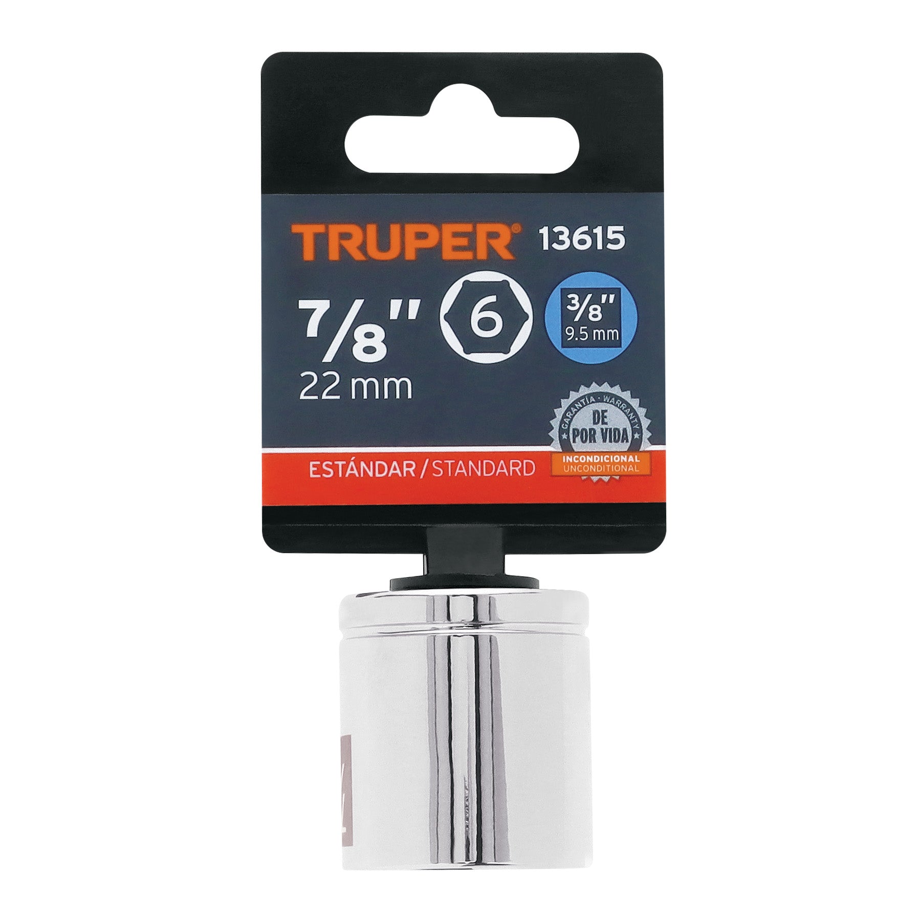 Dado de 7/8", 6 puntas, cuadro 3/8", TRUPER