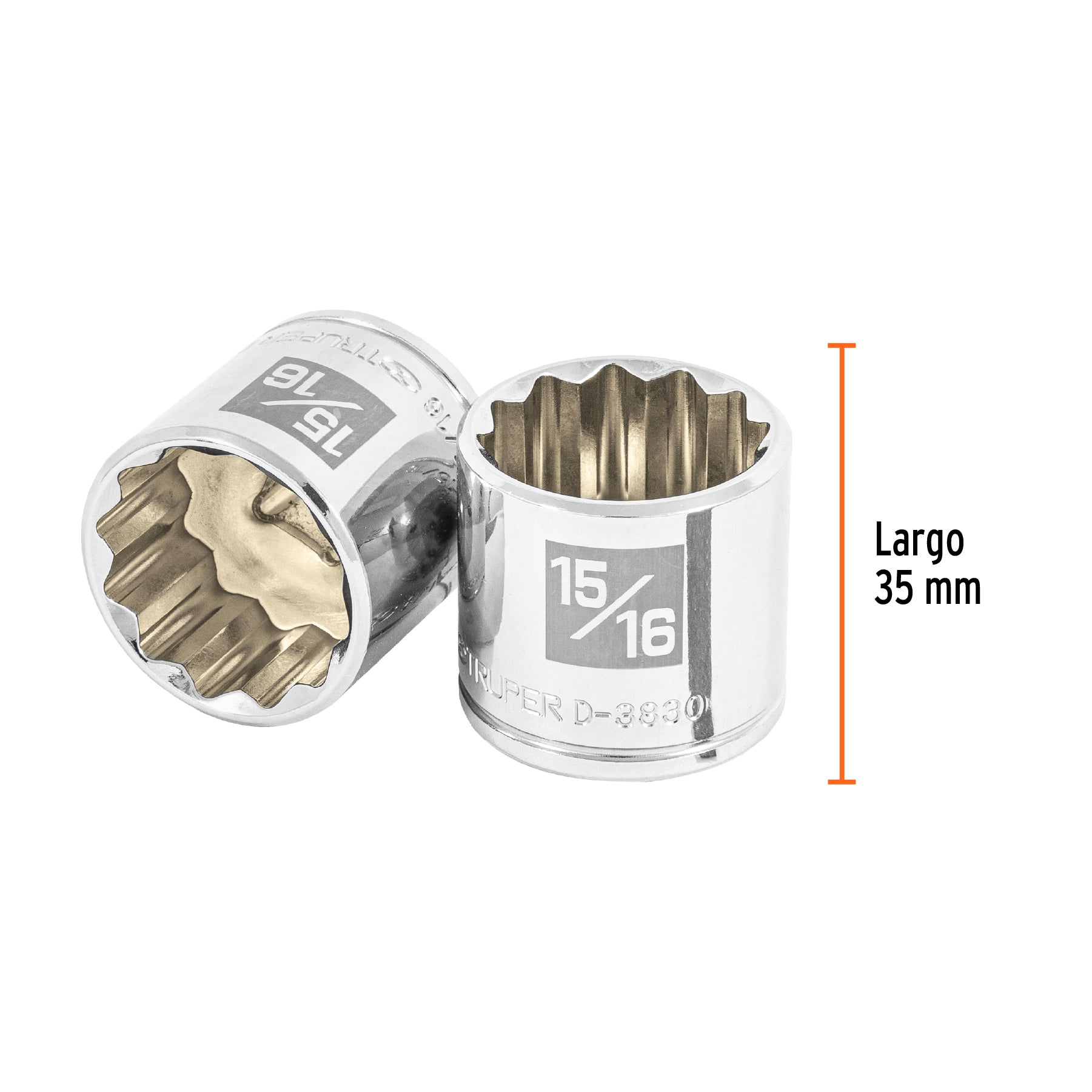 Dado de 15/16", 12 puntas, cuadro 3/8", TRUPER