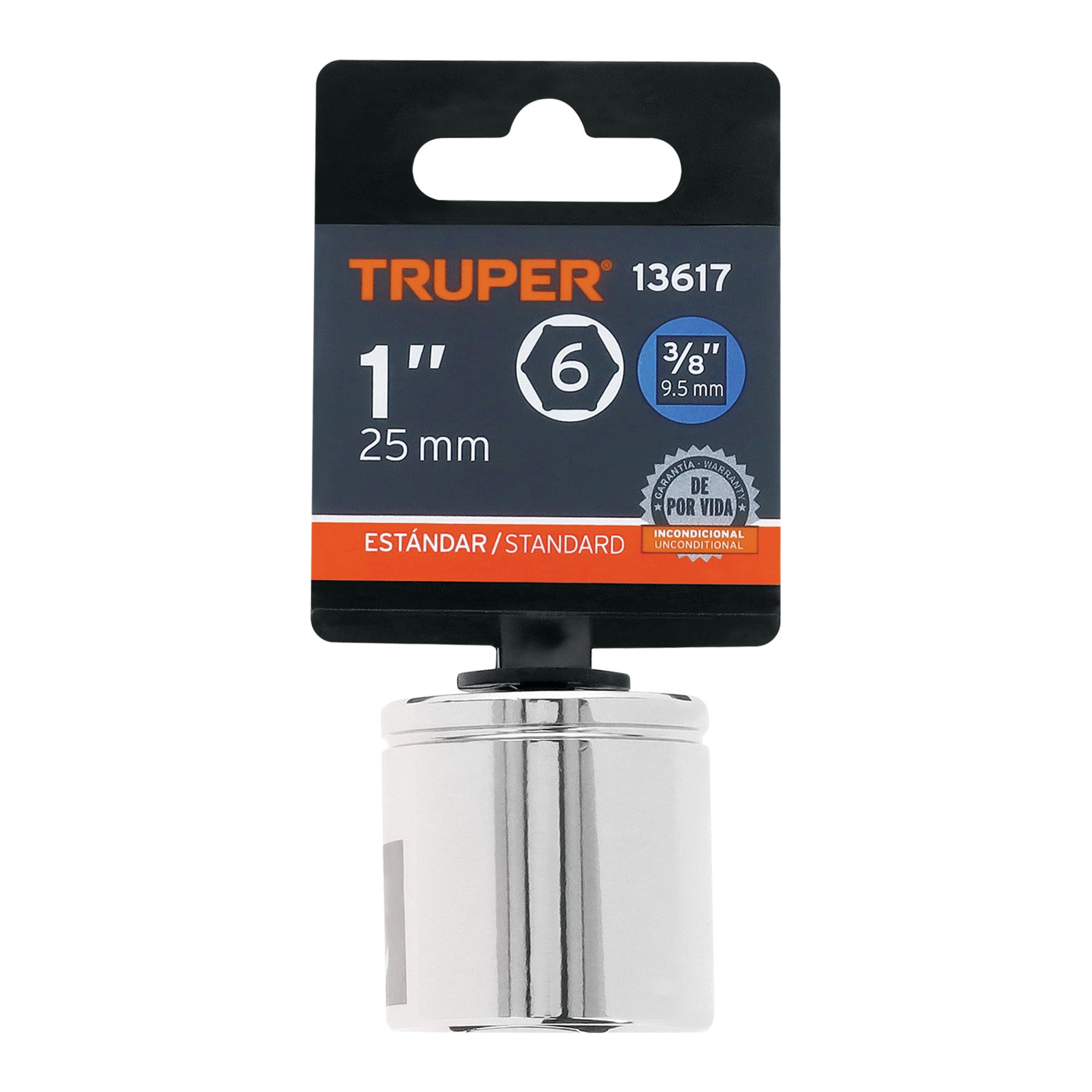 Dado de 1", 6 puntas, cuadro 3/8", TRUPER