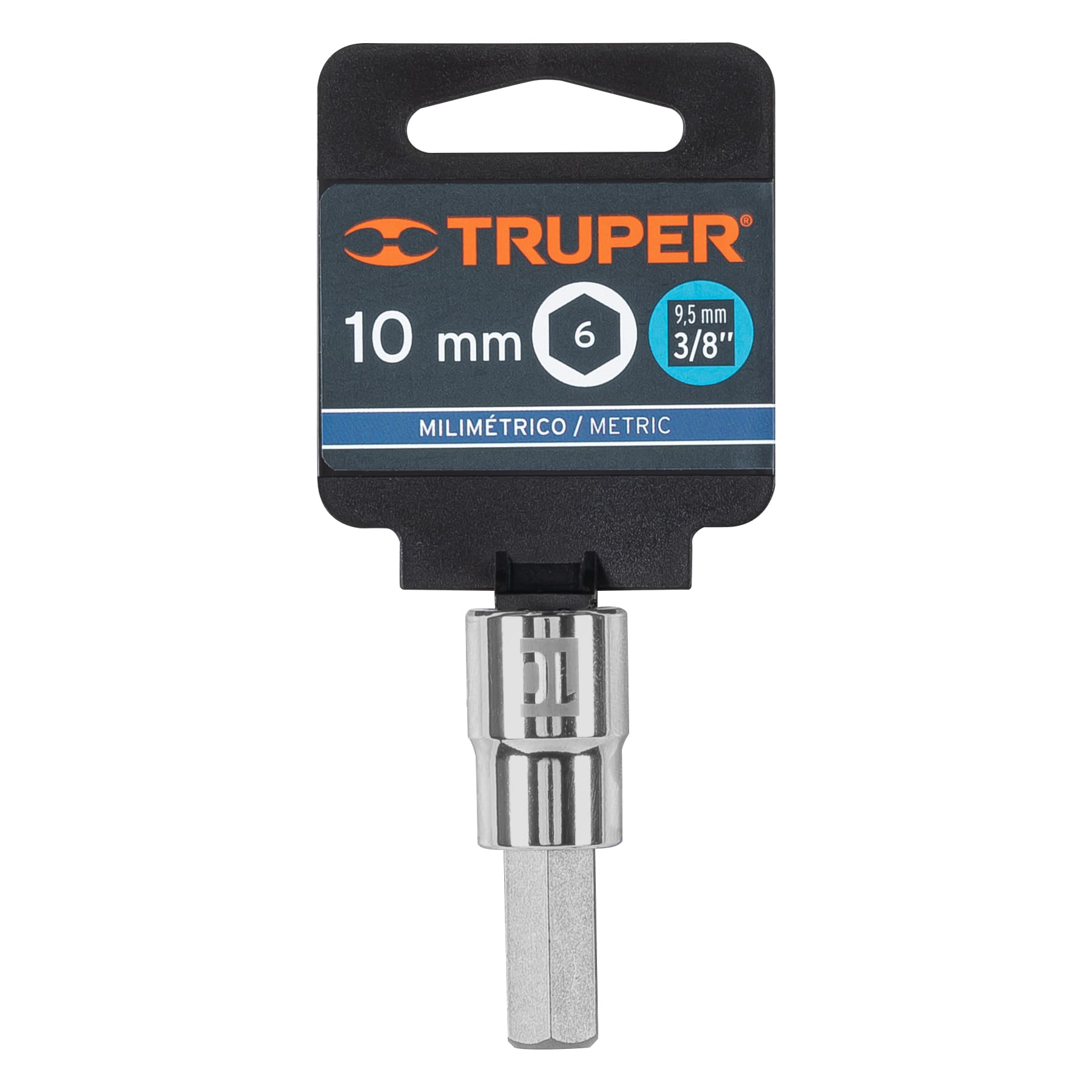 Dado punta hexagonal de 10 mm, cuadro 3/8", TRUPER