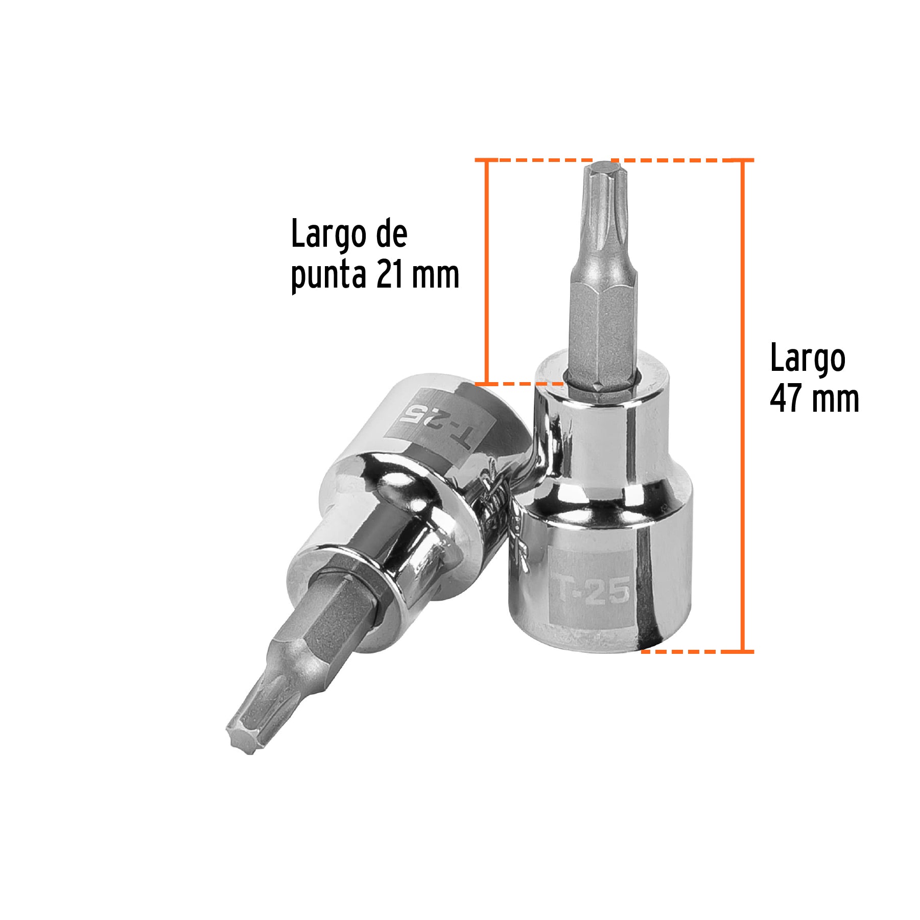 Dado punta torx T-25, cuadro 3/8", TRUPER