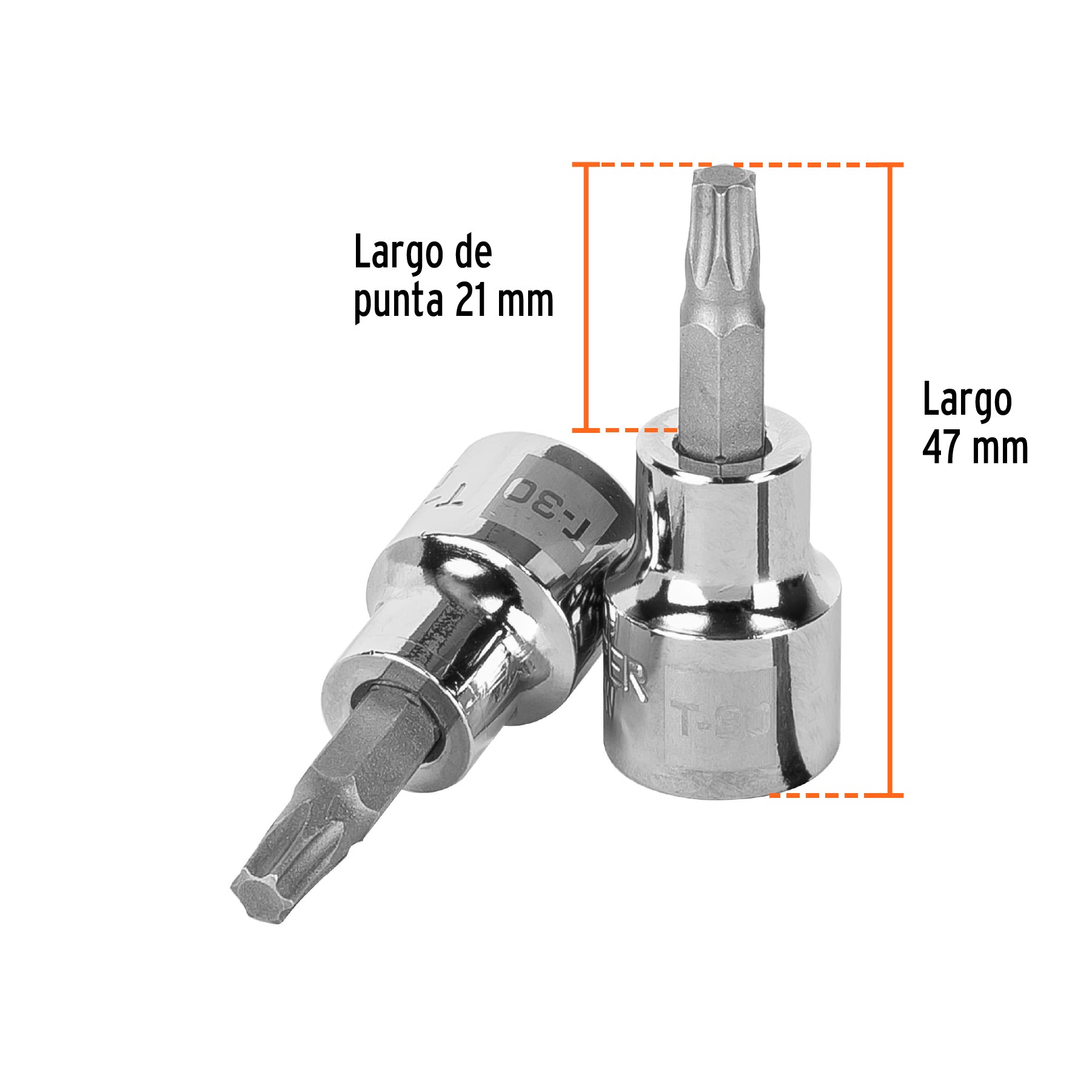 Dado punta torx T-30, cuadro 3/8", TRUPER