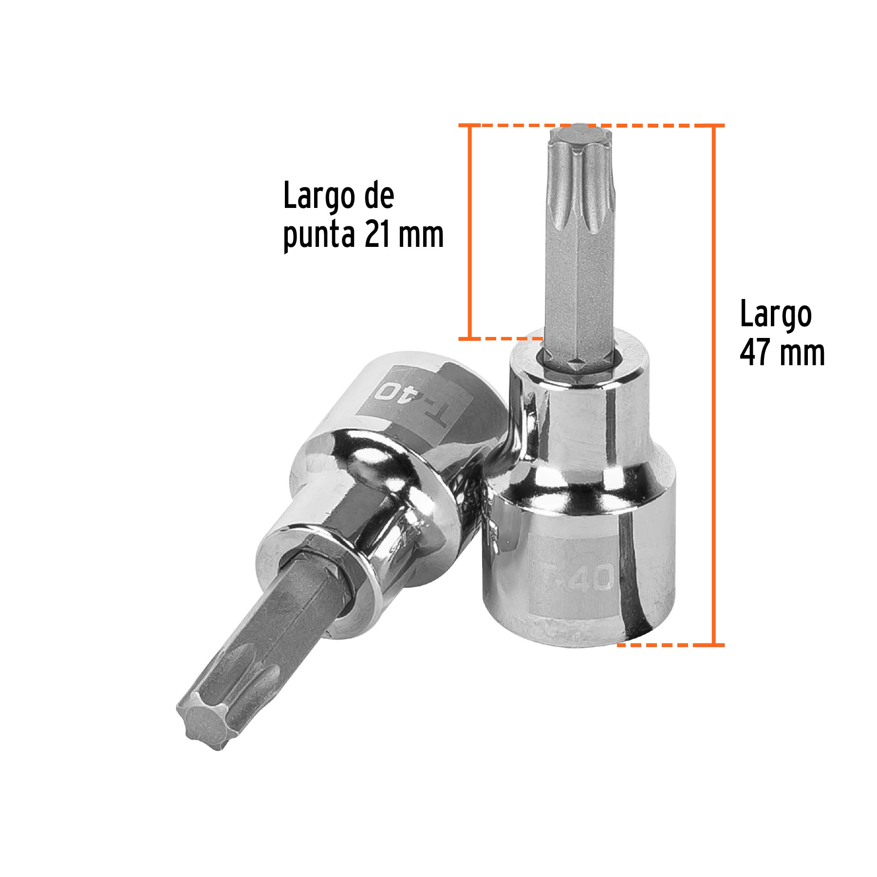 Dado punta torx T-40, cuadro 3/8", TRUPER