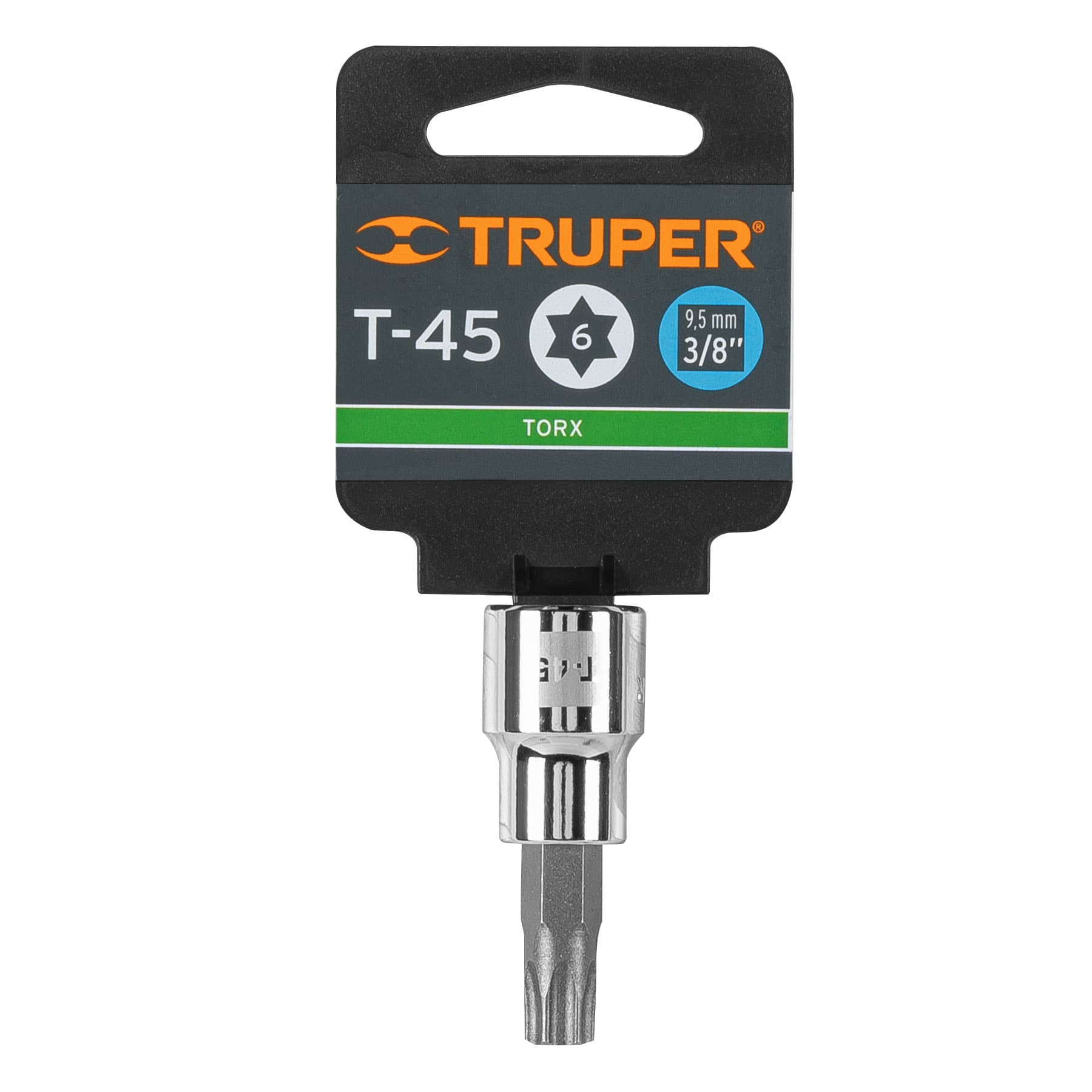 Dado punta torx T-45, cuadro 3/8", TRUPER
