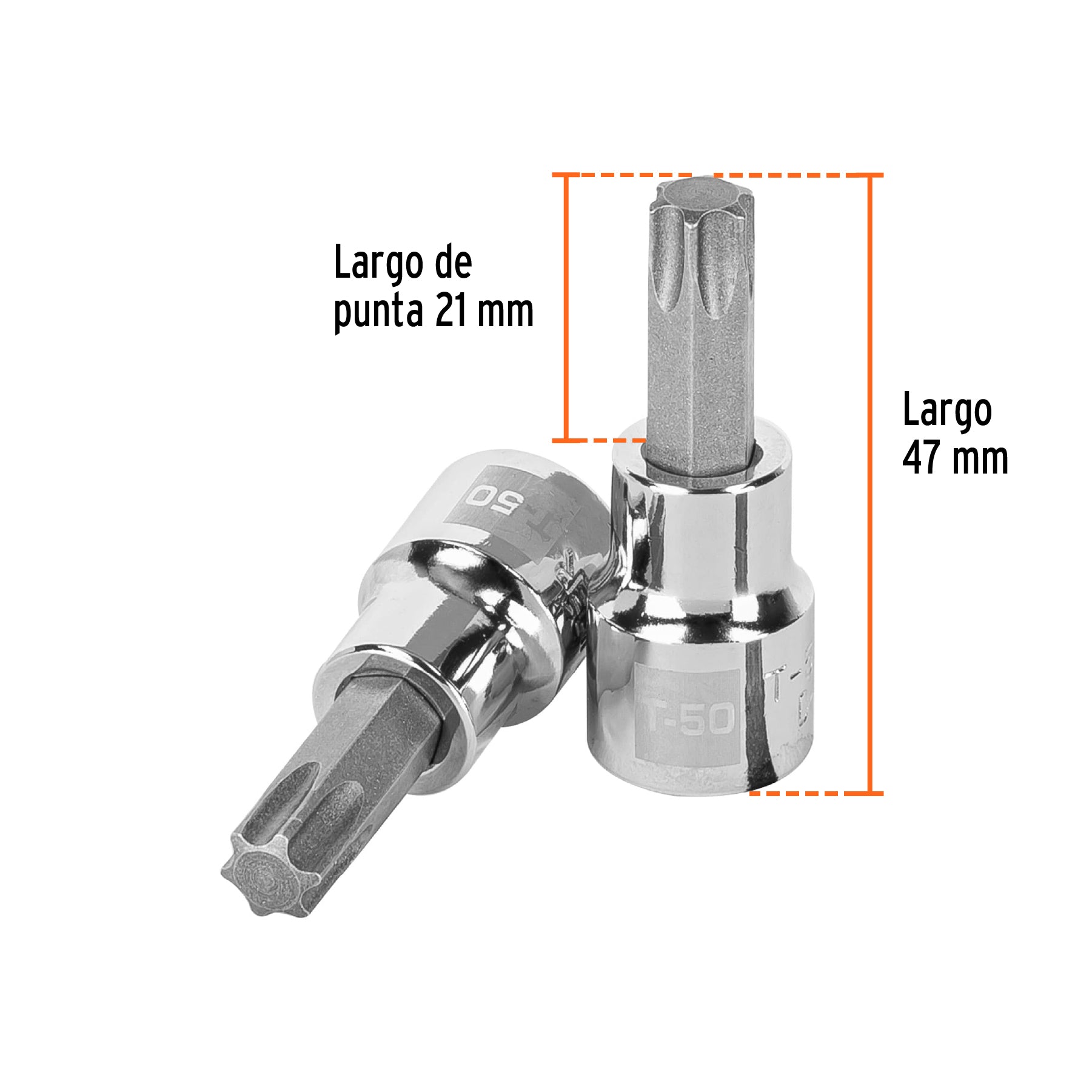 Dado punta torx T-50, cuadro 3/8", TRUPER