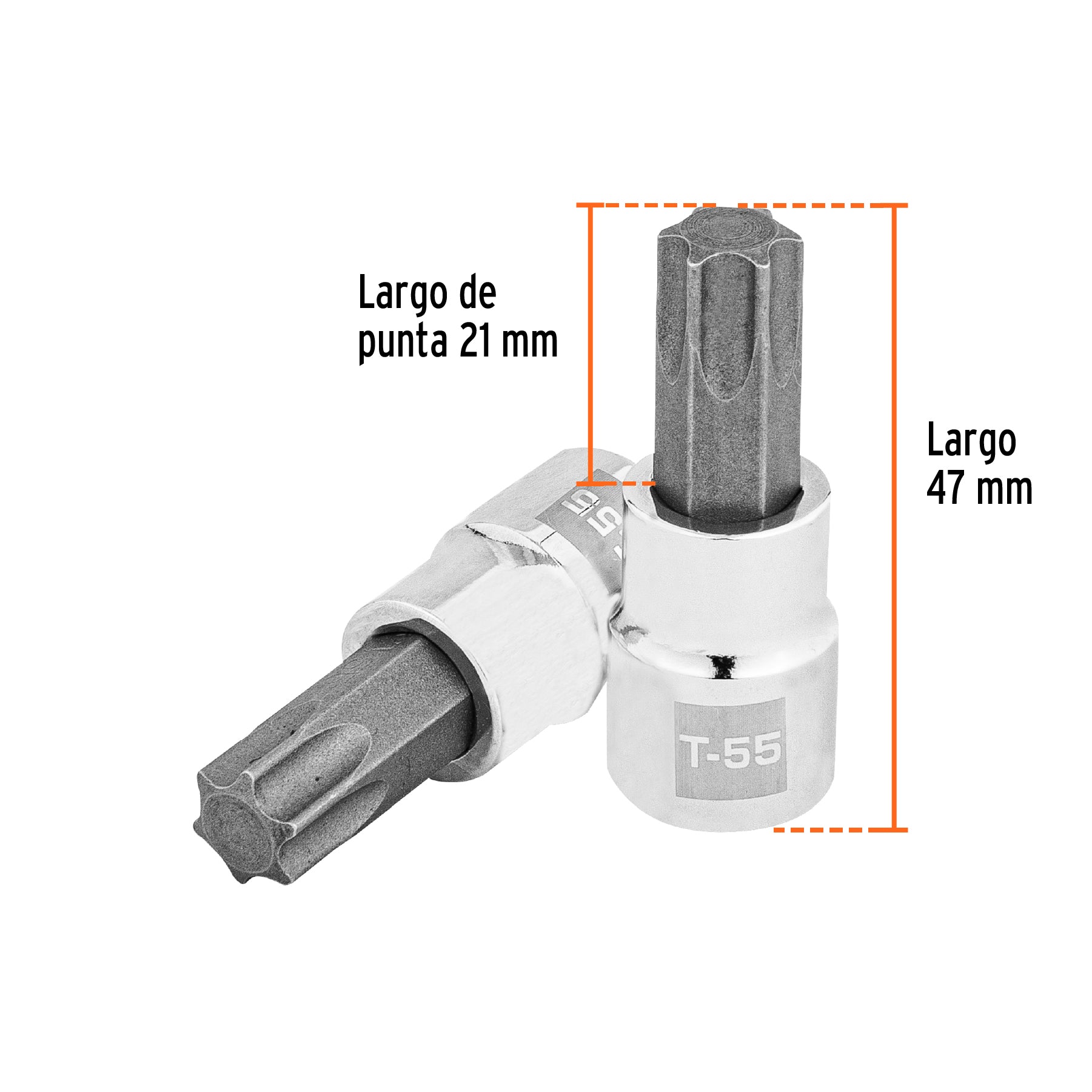 Dado punta torx T-55, cuadro 3/8", TRUPER