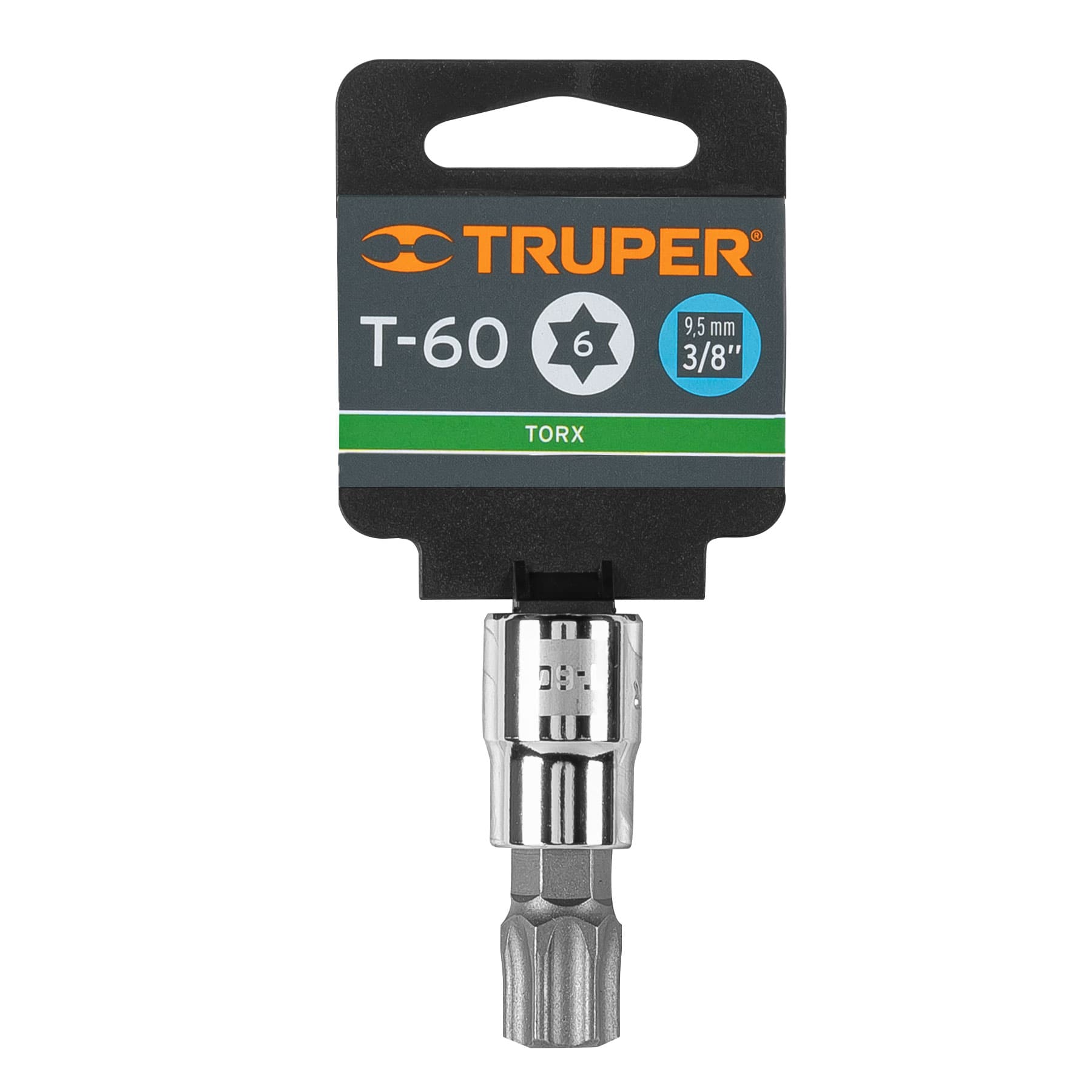 Dado punta torx T-60, cuadro 3/8", TRUPER