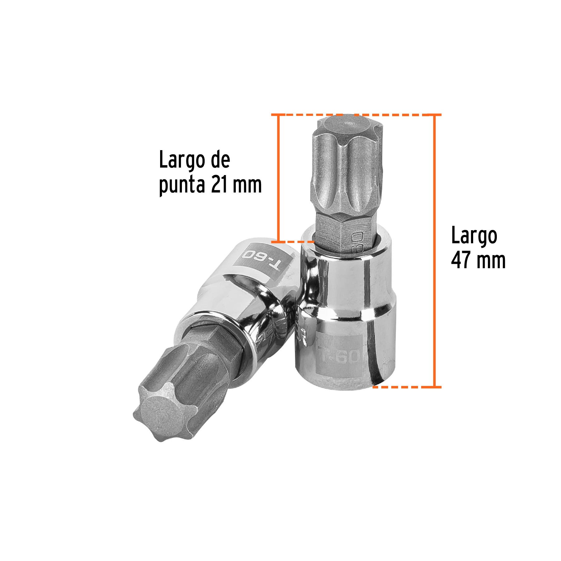 Dado punta torx T-60, cuadro 3/8", TRUPER