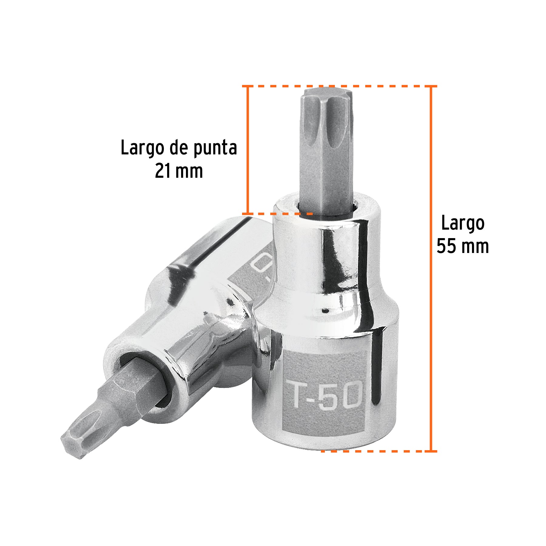 Dado punta torx T-50, cuadro 1/2", TRUPER