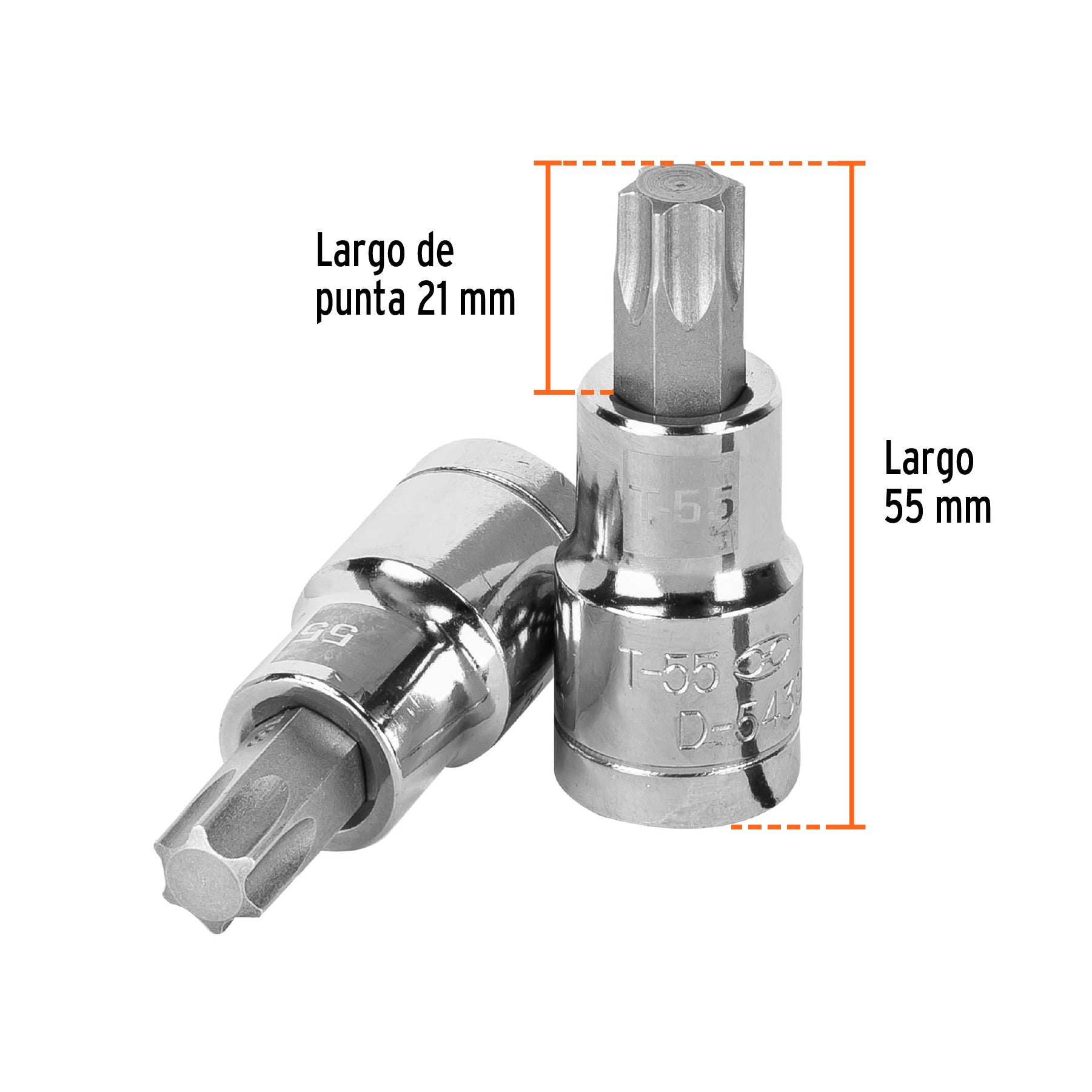 Dado punta torx T-55, cuadro 1/2", TRUPER