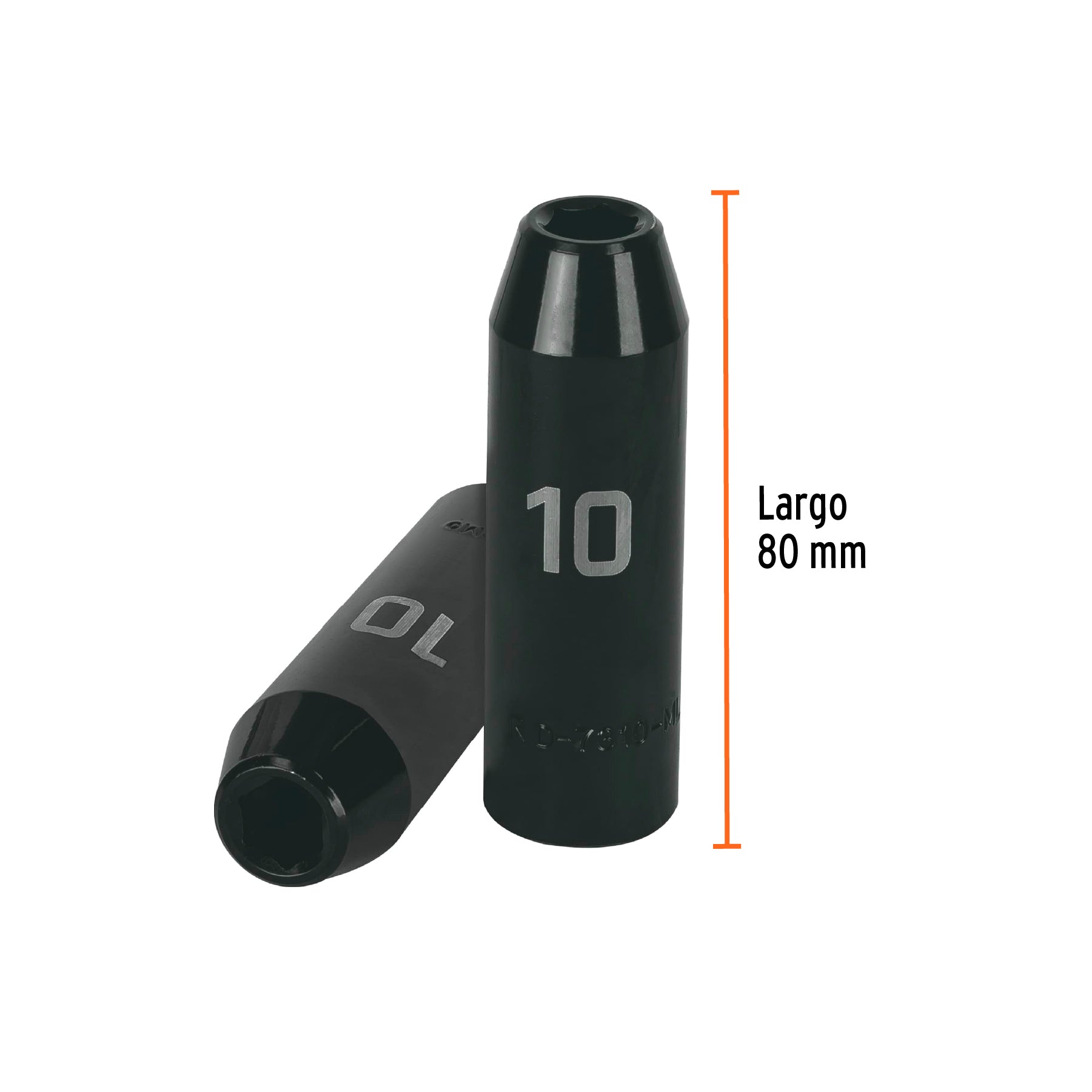 Dado largo cuadro 1/2" de impacto 6 puntas de 10 mm, TRUPER
