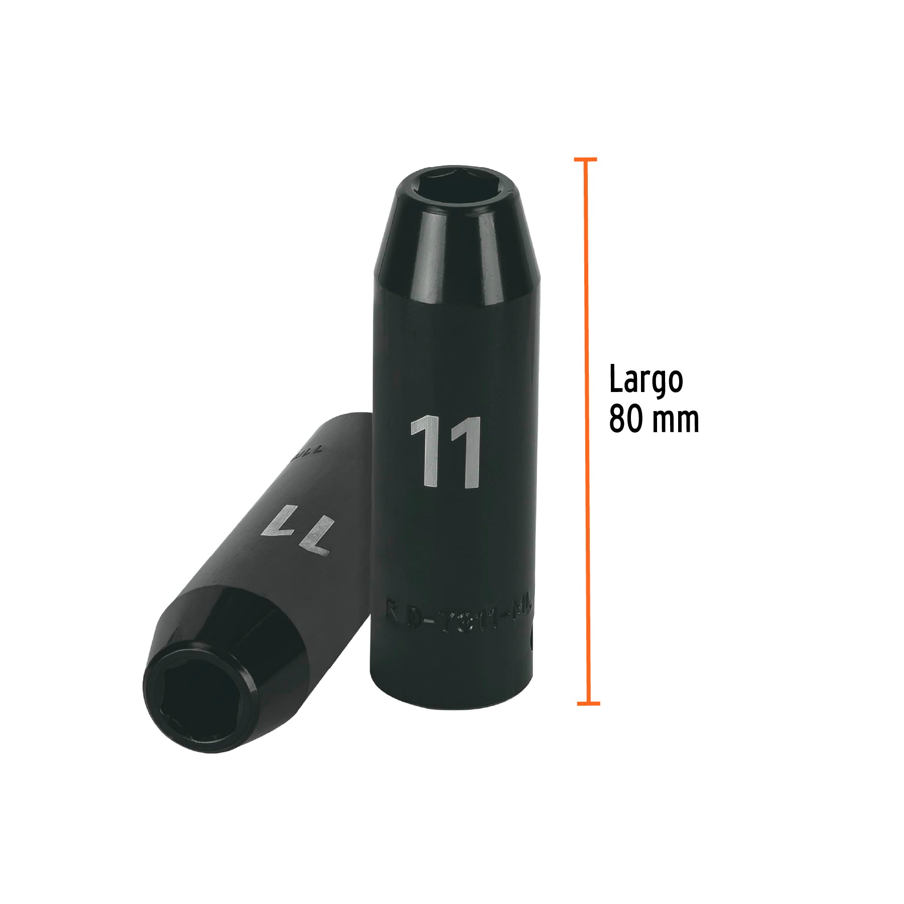 Dado largo cuadro 1/2" de impacto 6 puntas de 11 mm, TRUPER